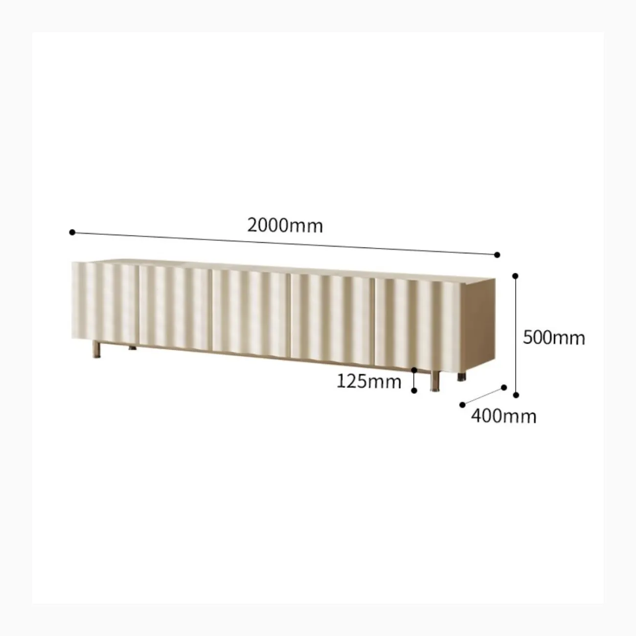 Роскошная кремовая тумба под телевизора Purple Leaf 35933-29