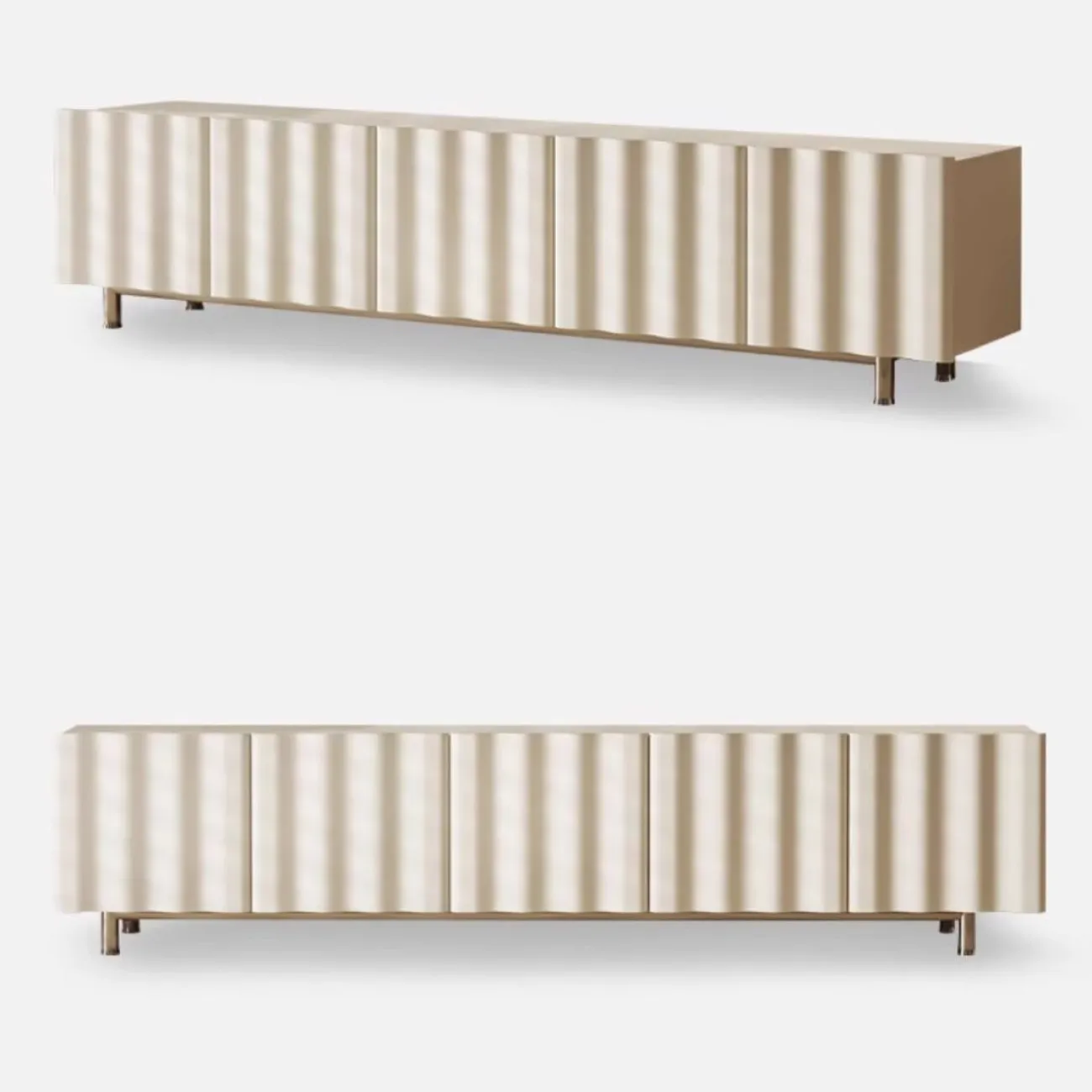 Роскошная кремовая тумба под телевизора Purple Leaf 35933-29