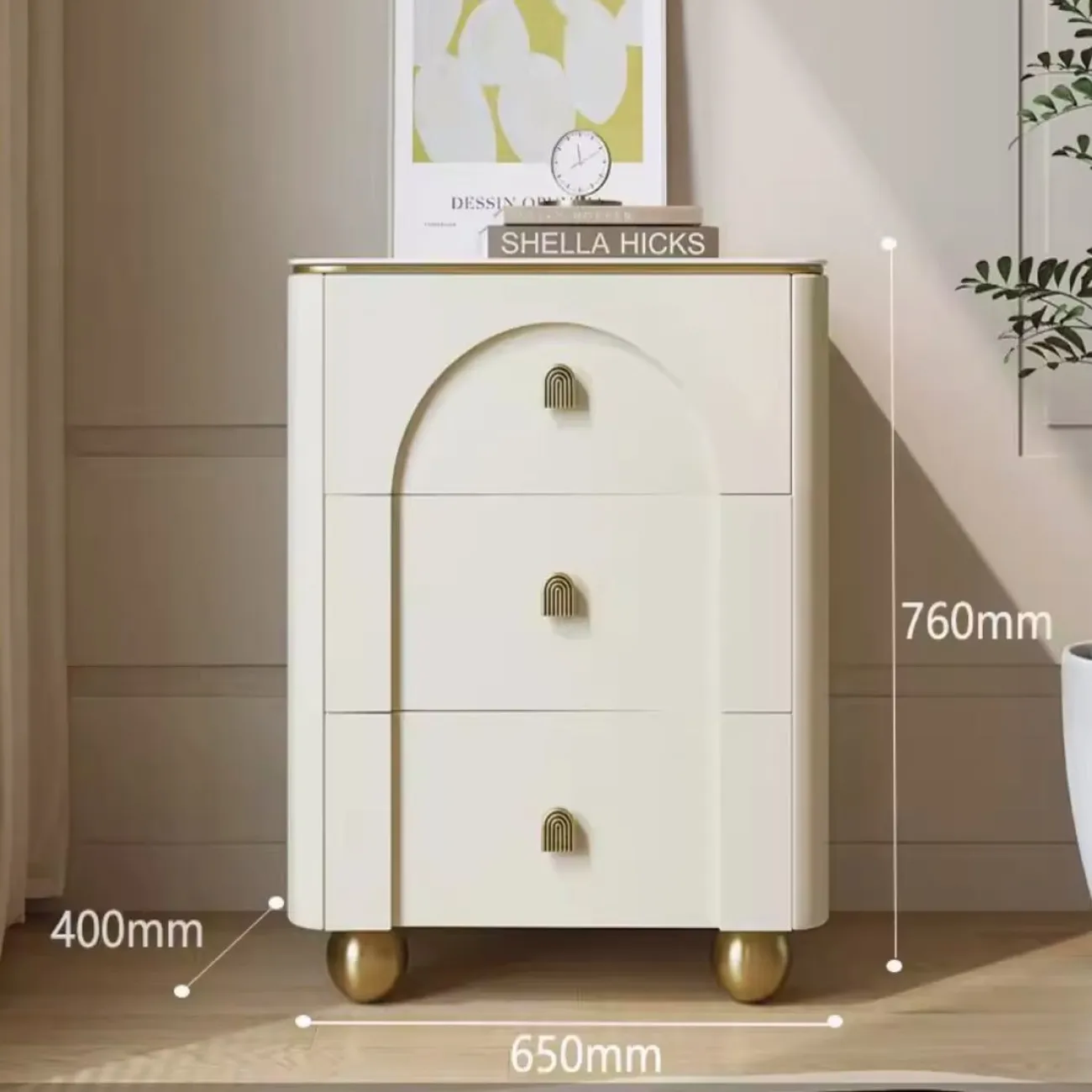 ТВ шкаф в кремовом стиле из белой каменной плиты Purple Leaf 35934-29 ТВ шкаф в кремовом стиле из белой каменной плиты Purple Leaf 35934-29