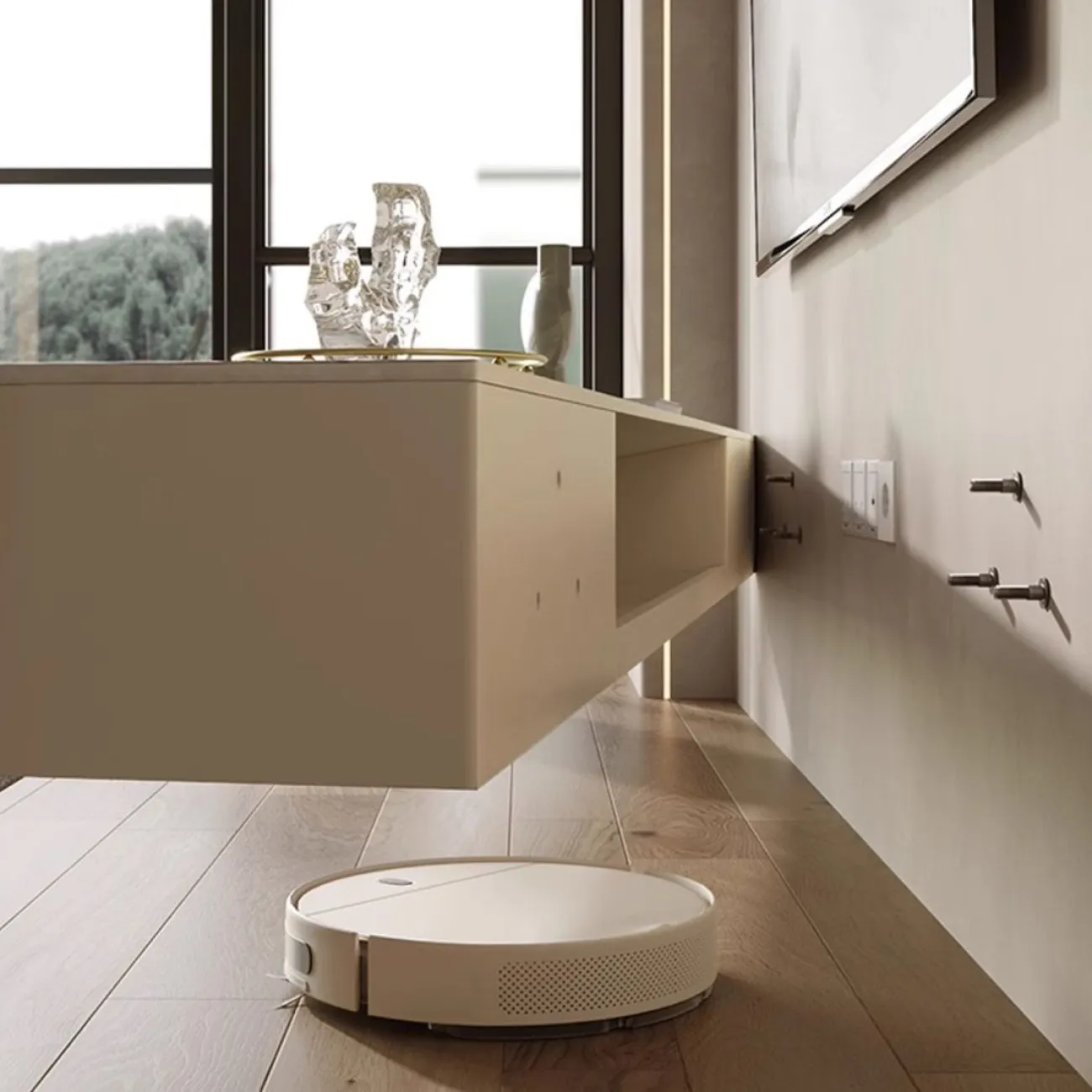 Подвесной ТВ-шкаф из массива дерева Purple Leaf 35936-29