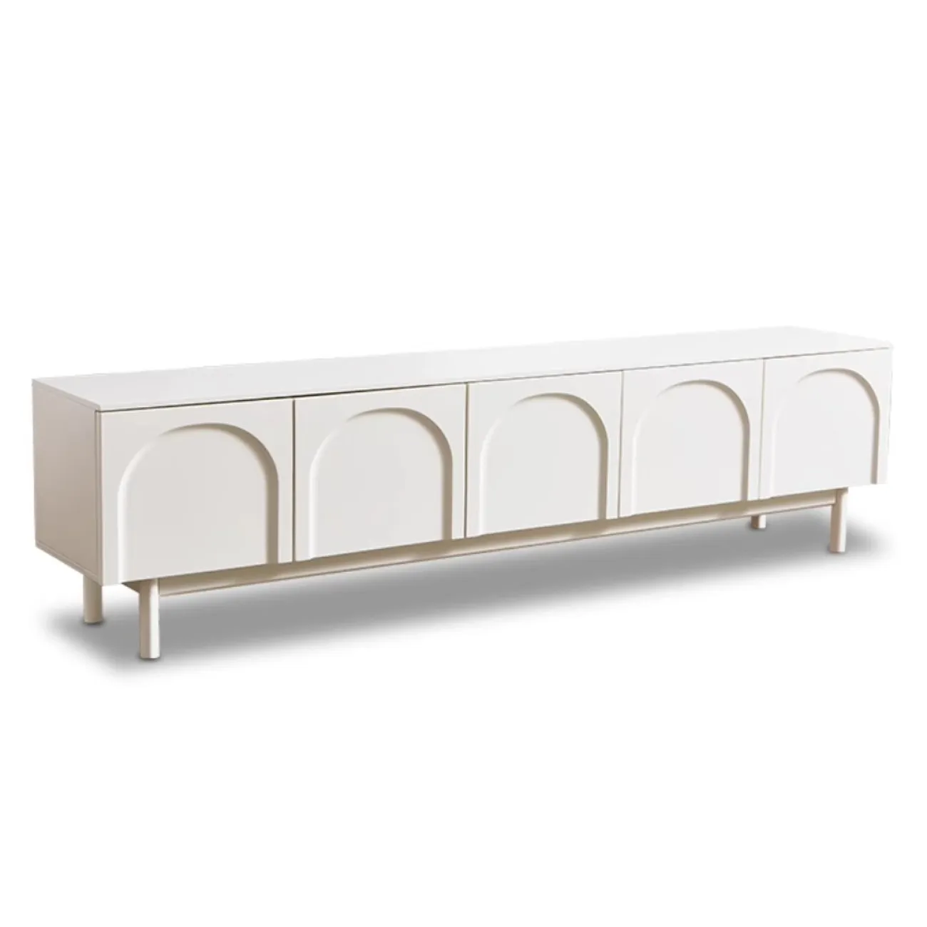 Тумба для телевизора в бело-кремовом стиле из массива дерева Purple Leaf 35937-29 Тумба для телевизора в бело-кремовом стиле из массива дерева Purple Leaf 35937-29