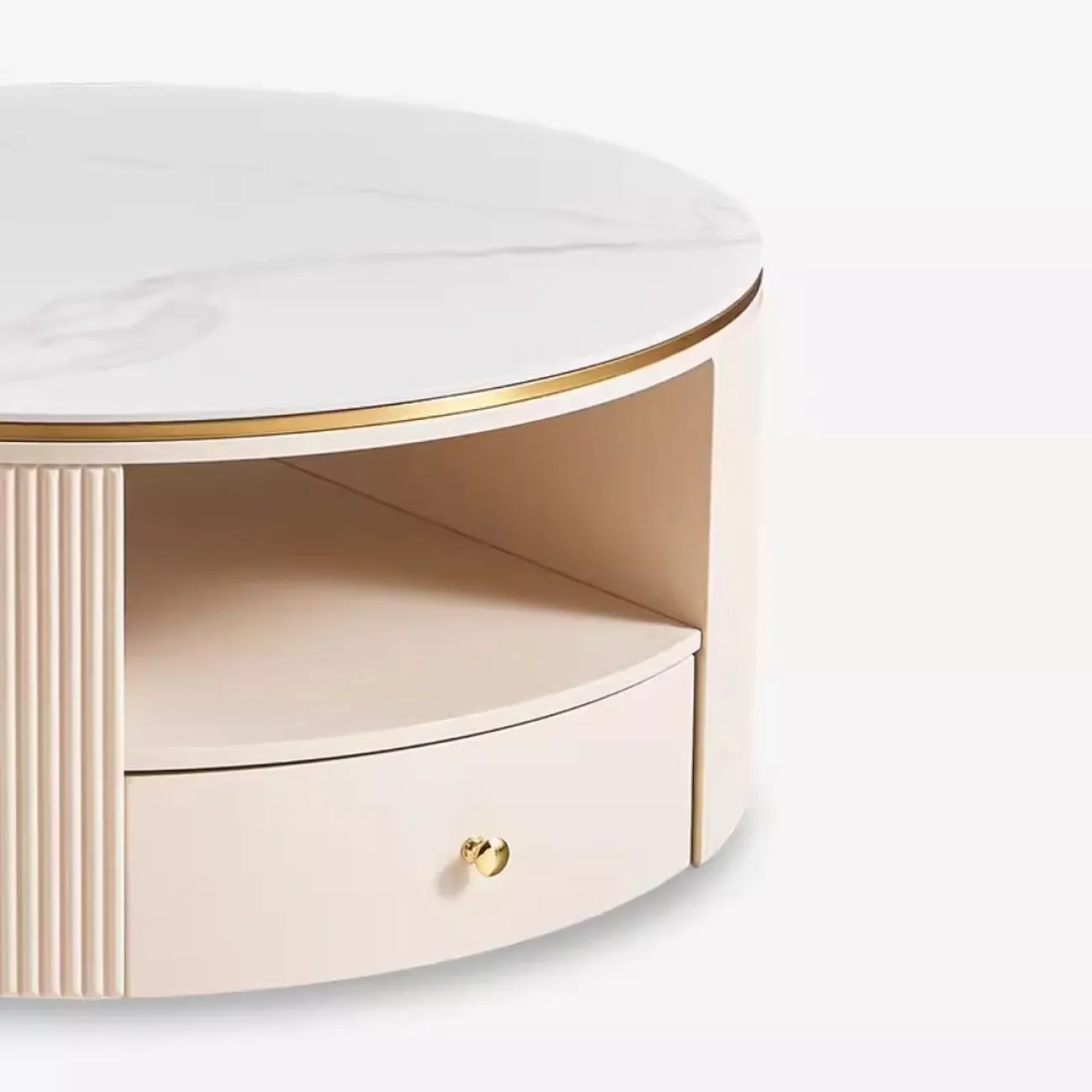 Круглый журнальный столик из натурального камня Purple Leaf 35944-29