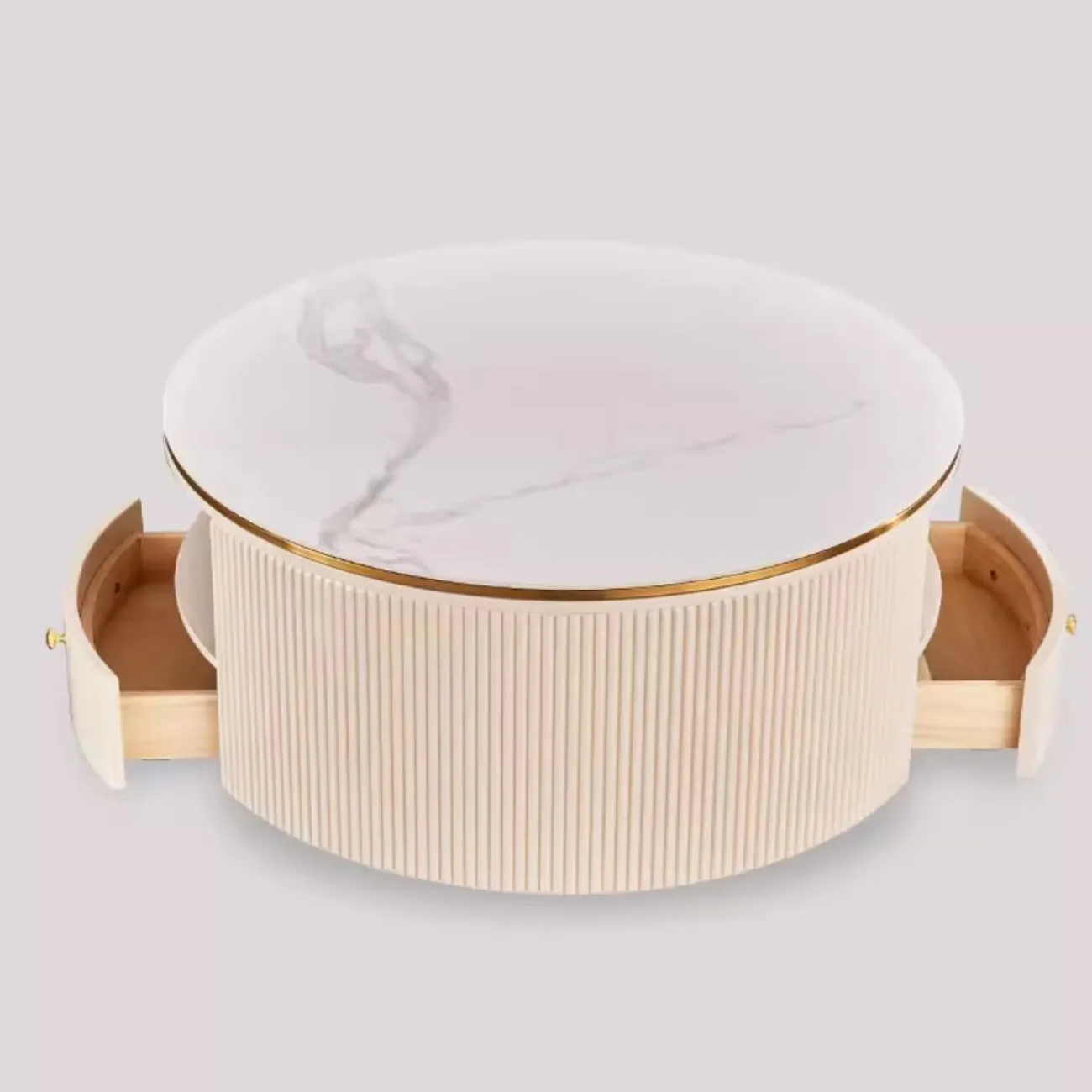 Круглый журнальный столик из натурального камня Purple Leaf 35944-29