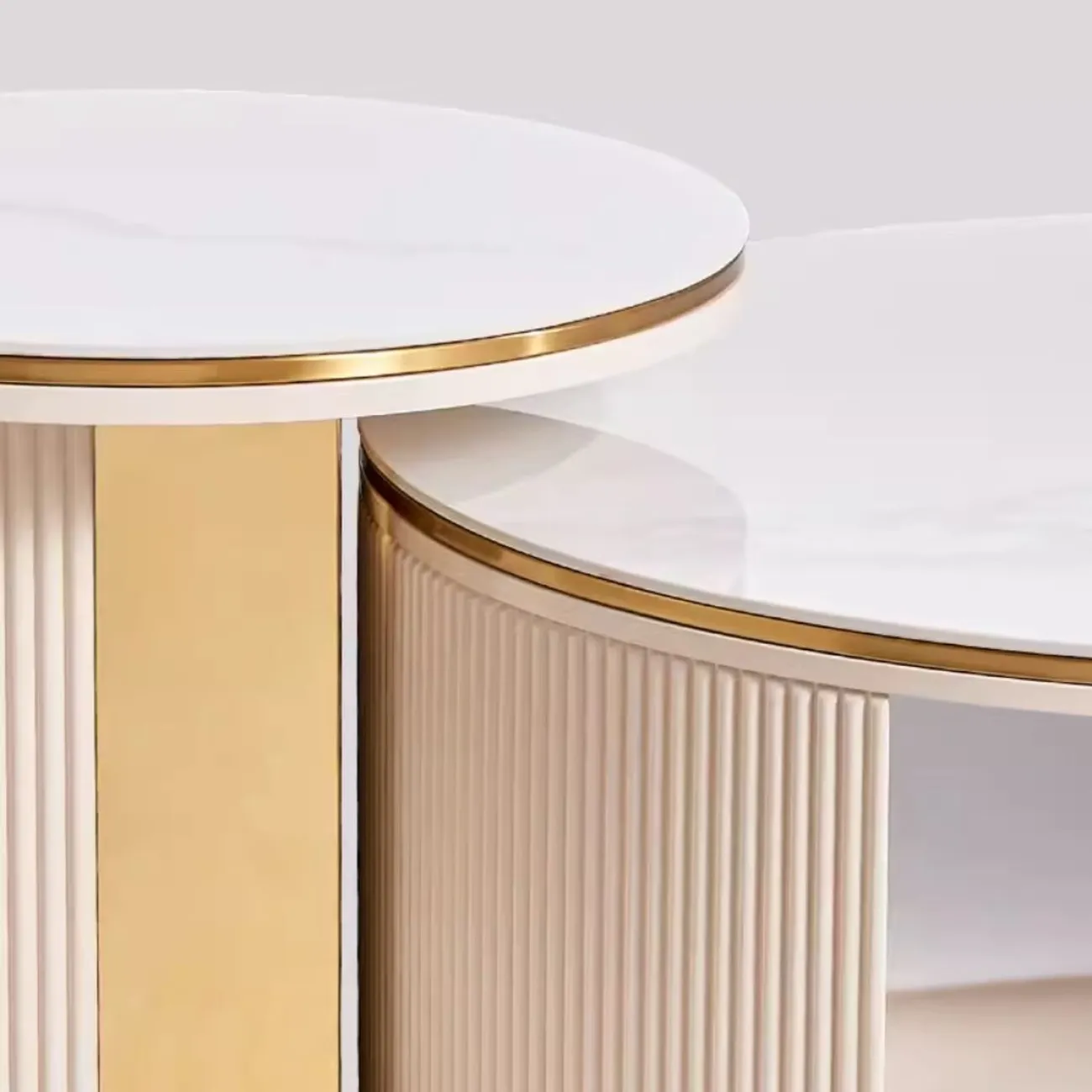 Круглый журнальный столик из натурального камня Purple Leaf 35944-29