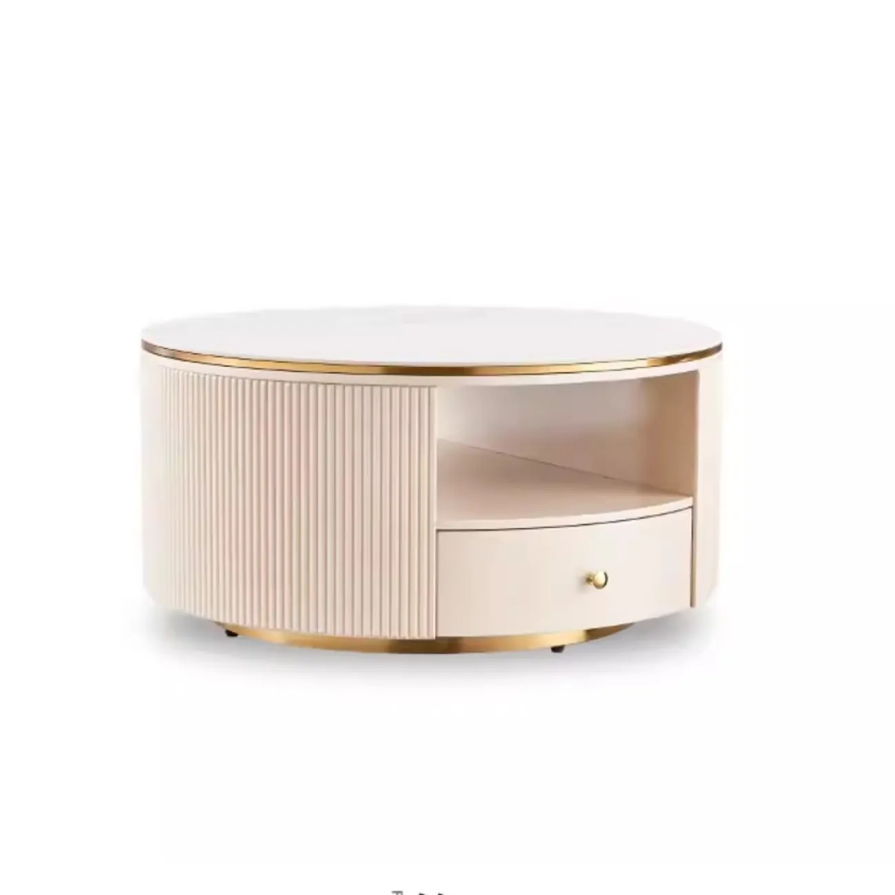 Круглый журнальный столик из натурального камня Purple Leaf 35944-29