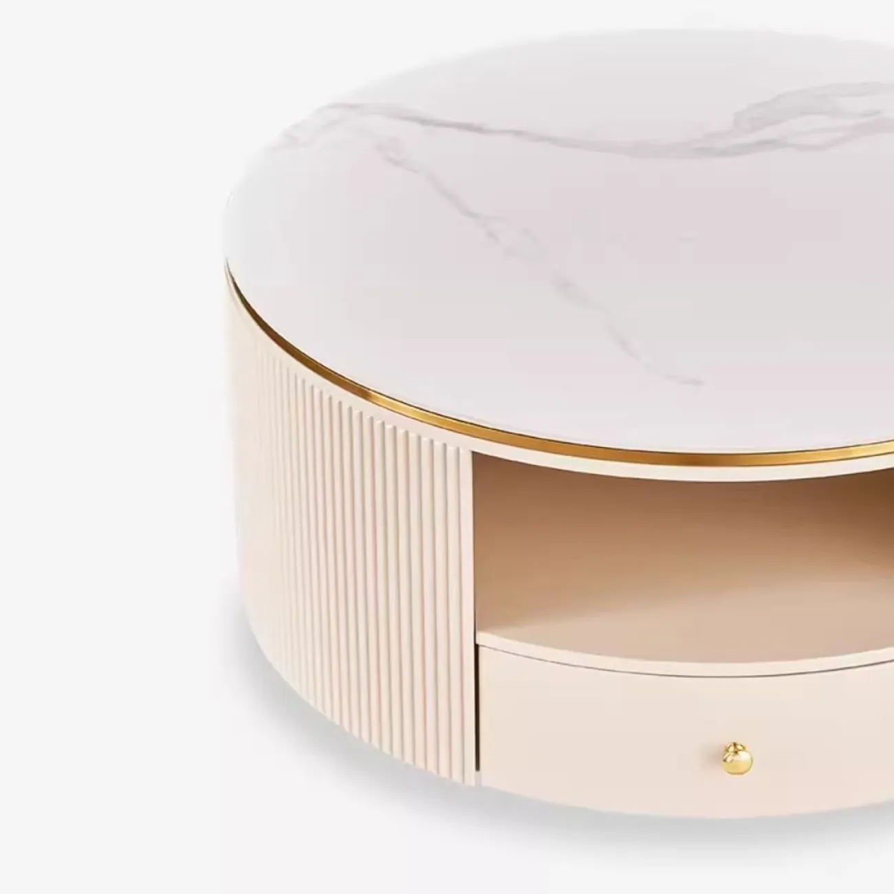 Круглый журнальный столик из натурального камня Purple Leaf 35944-29