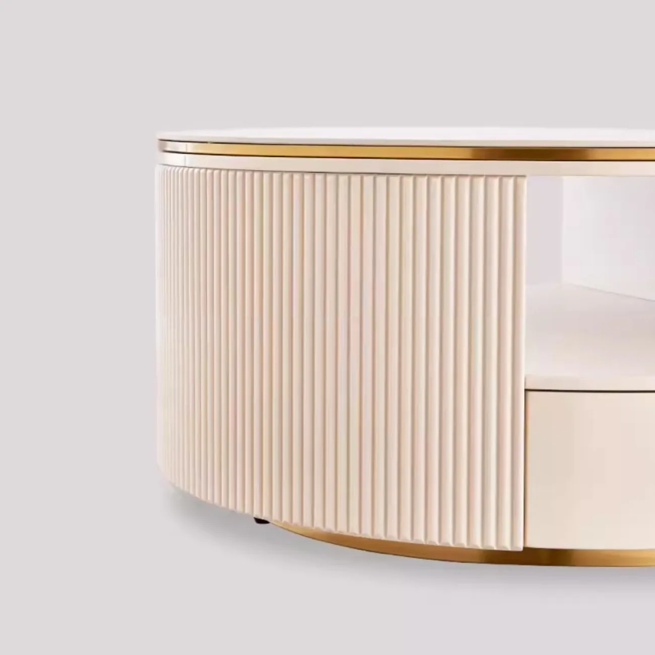 Круглый журнальный столик из натурального камня Purple Leaf 35944-29