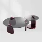 Круглый журнальный столик из закаленного стекла Purple Leaf 35947-29