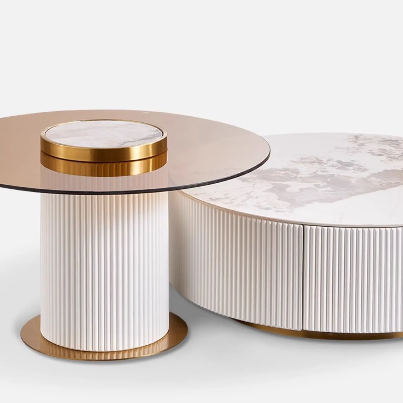 Роскошный круглый журнальный столик Purple Leaf 35951-29 Роскошный круглый журнальный столик Purple Leaf 35951-29