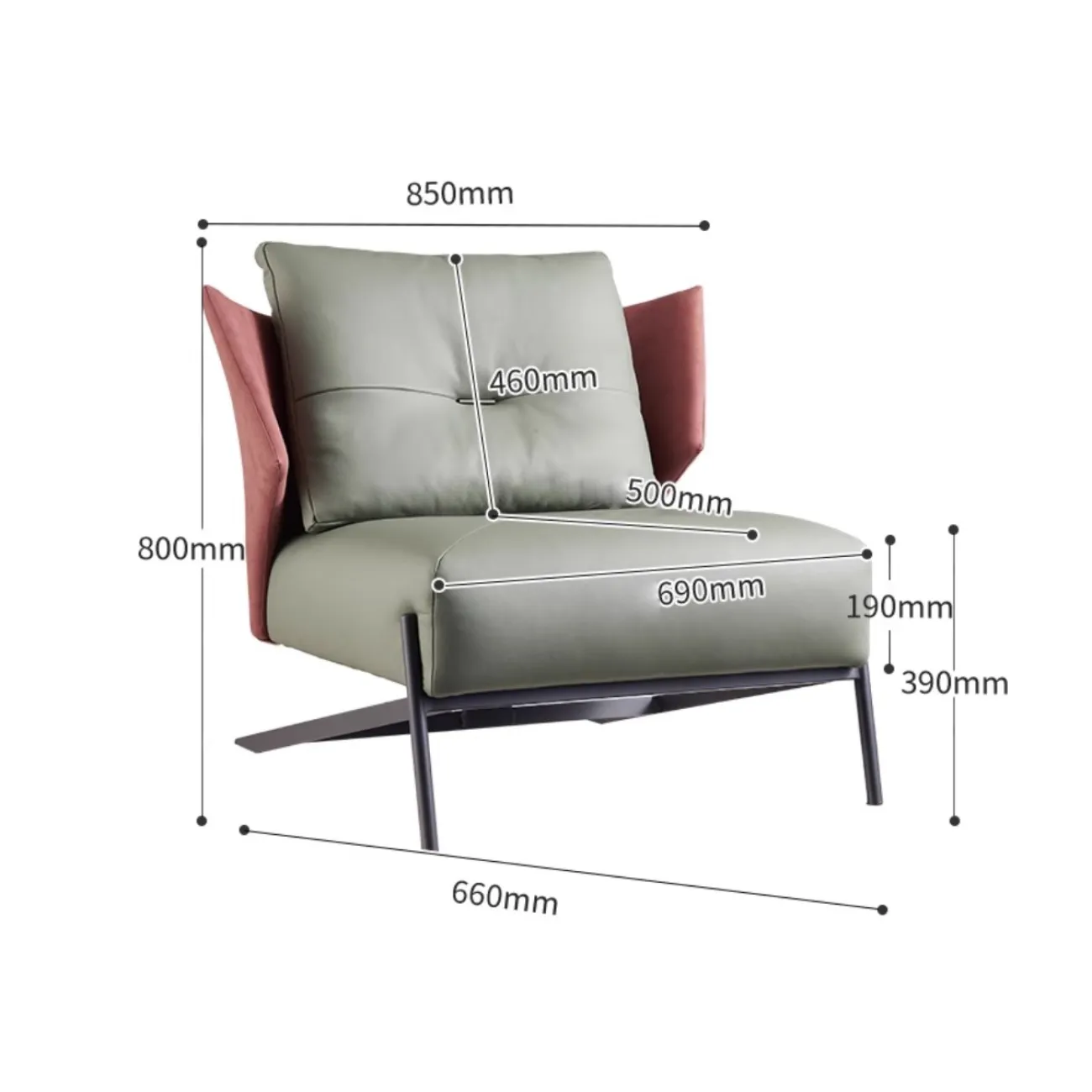 Роскошное кожаное кресло для отдыха Purple Leaf 35952-29