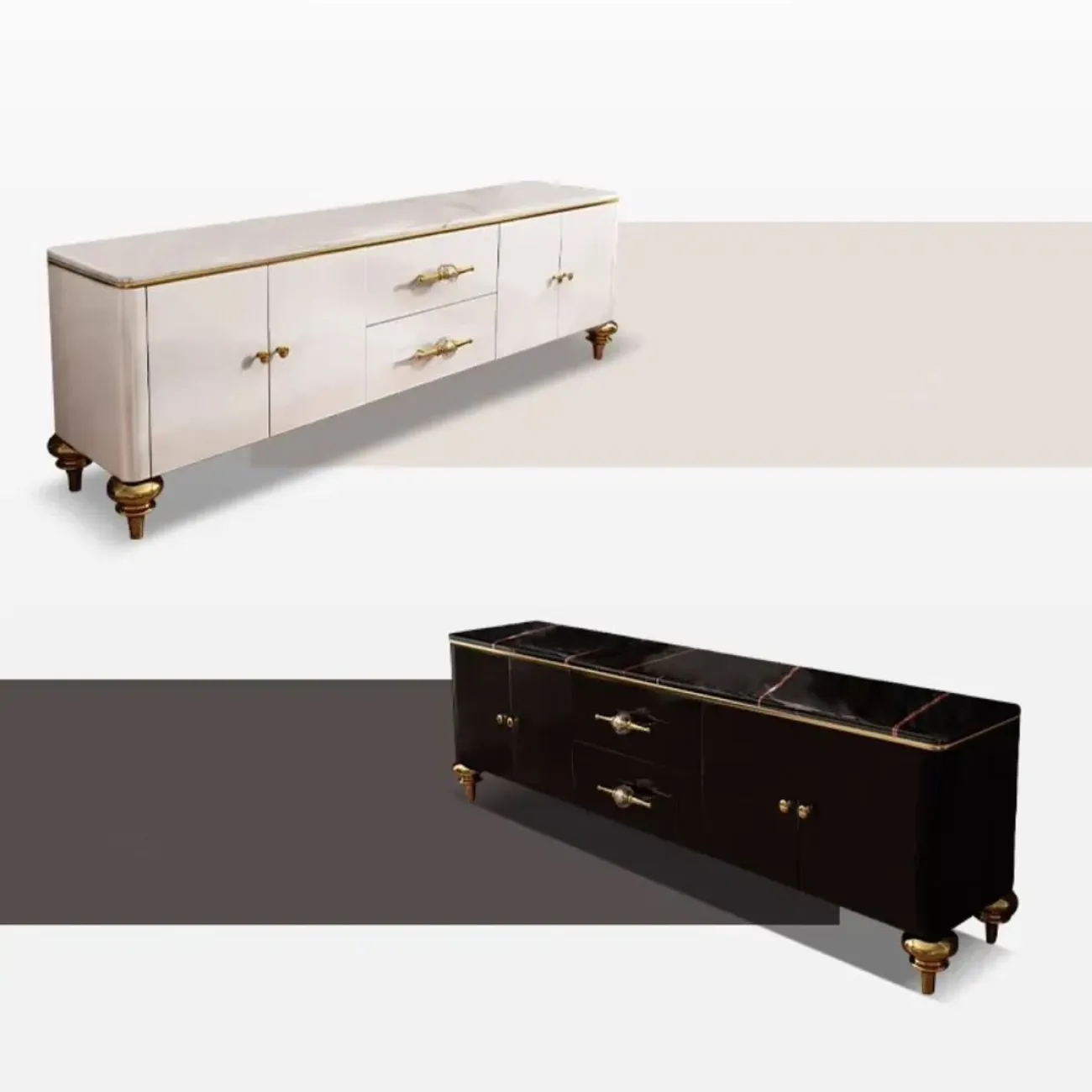 Роскошный ТВ шкаф из мрамора Purple Leaf 35956-29