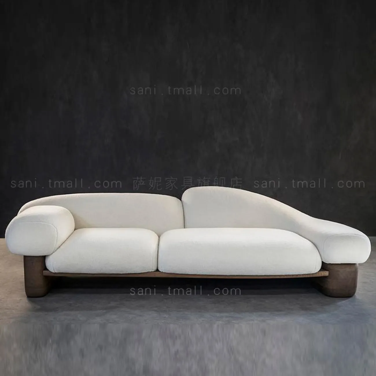 Диван  особой формы в стиле Ваби-саби для трех человек Sani 37287-29