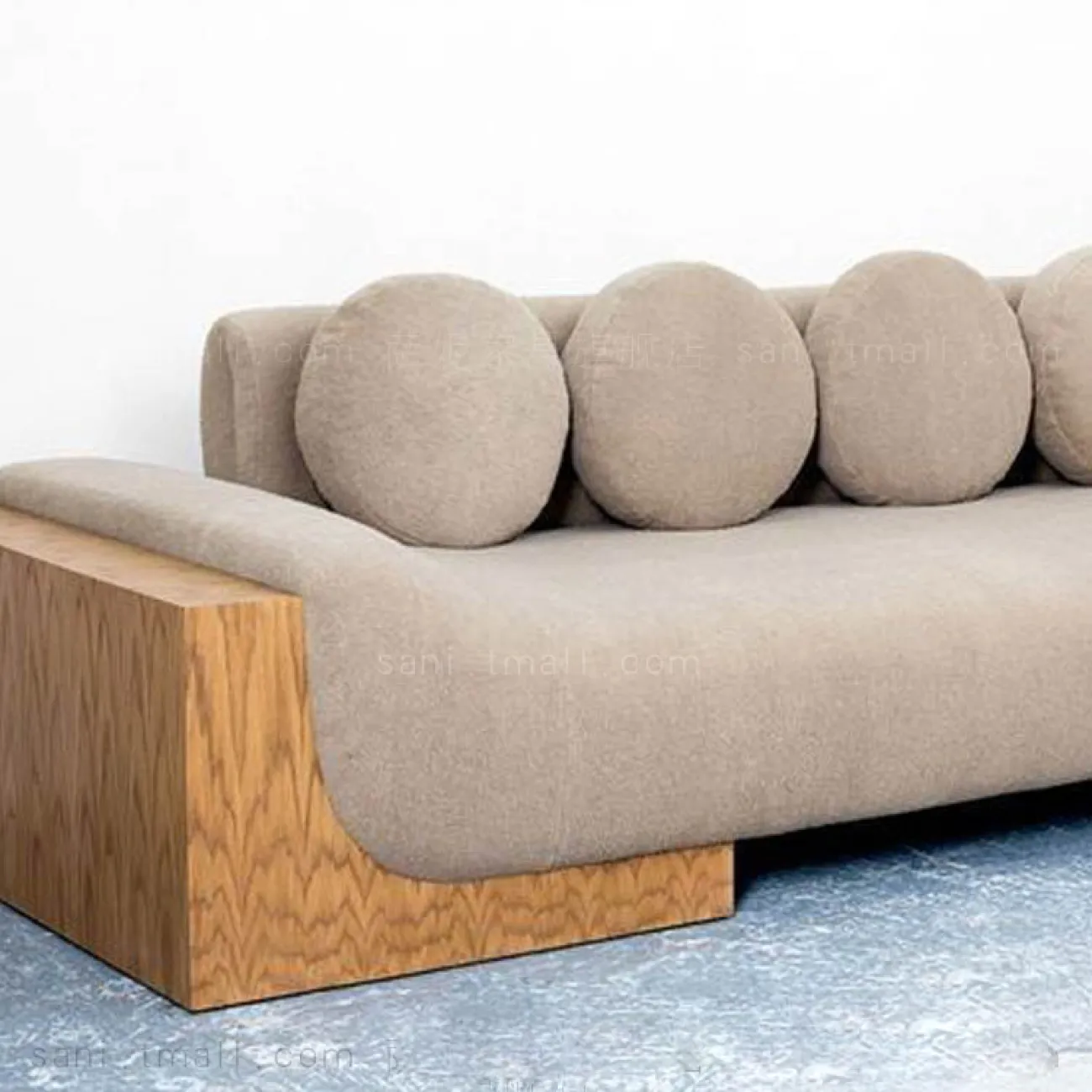 Трехместный диван в стиле Ваби-саби в японском стиле из массива дерева Sani 37291-29