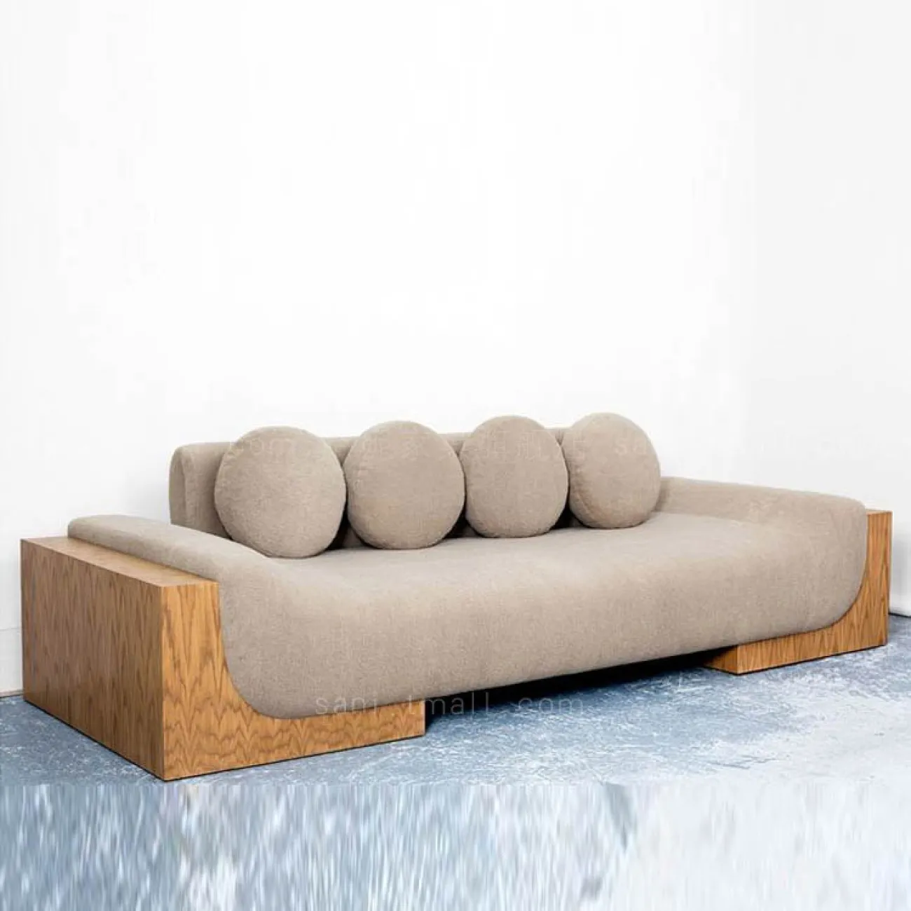 Трехместный диван в стиле Ваби-саби в японском стиле из массива дерева Sani 37291-29