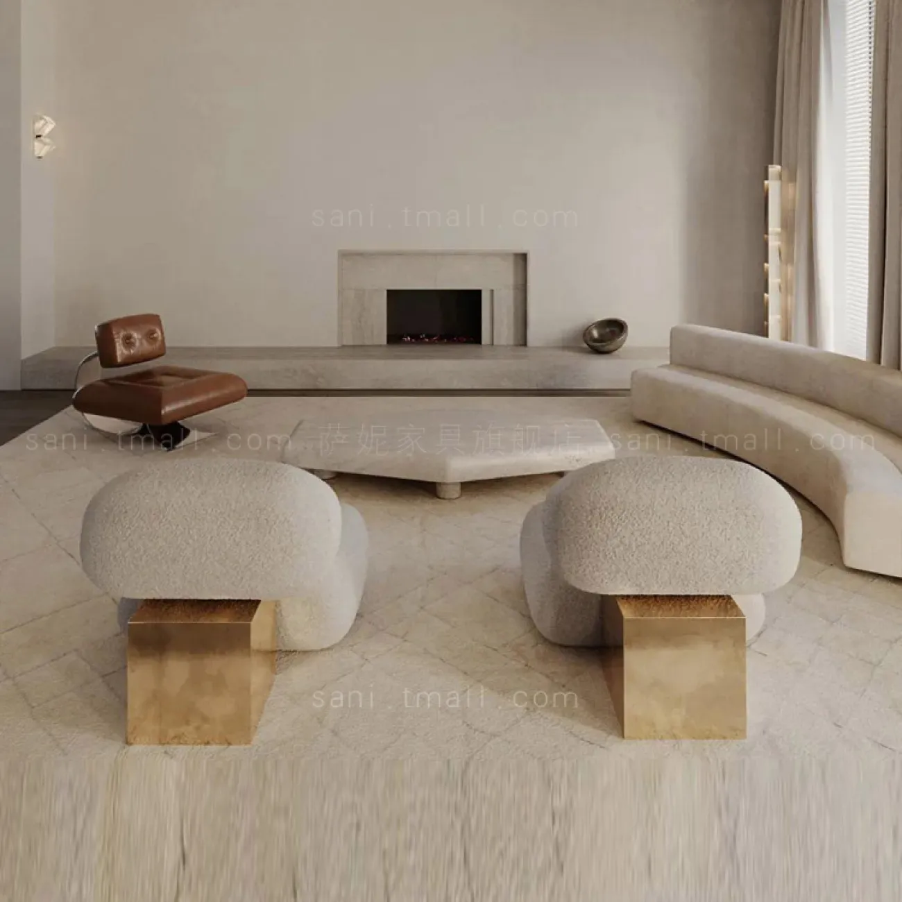 Диван-кресло в стиле Ваби-саби MAJESTIC 37308-29