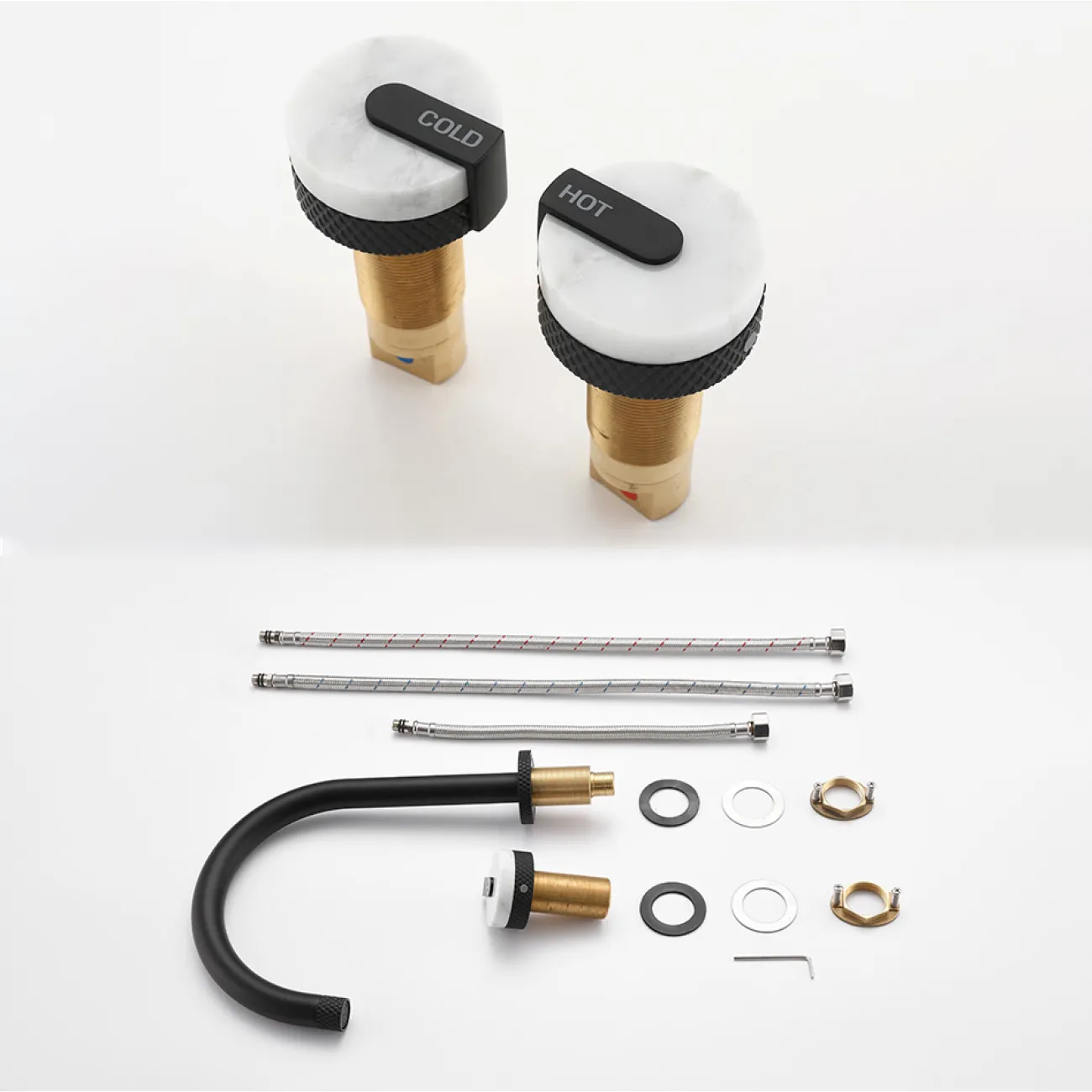 Скрытый латунный смеситель для умывальника в Современном стиле LaLume MB21125-23 Скрытый латунный смеситель для умывальника в Современном стиле LaLume MB21125-23