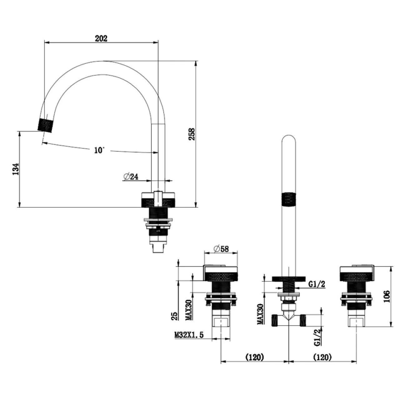 Скрытый латунный смеситель для умывальника в Современном стиле LaLume MB21125-23 Скрытый латунный смеситель для умывальника в Современном стиле LaLume MB21125-23