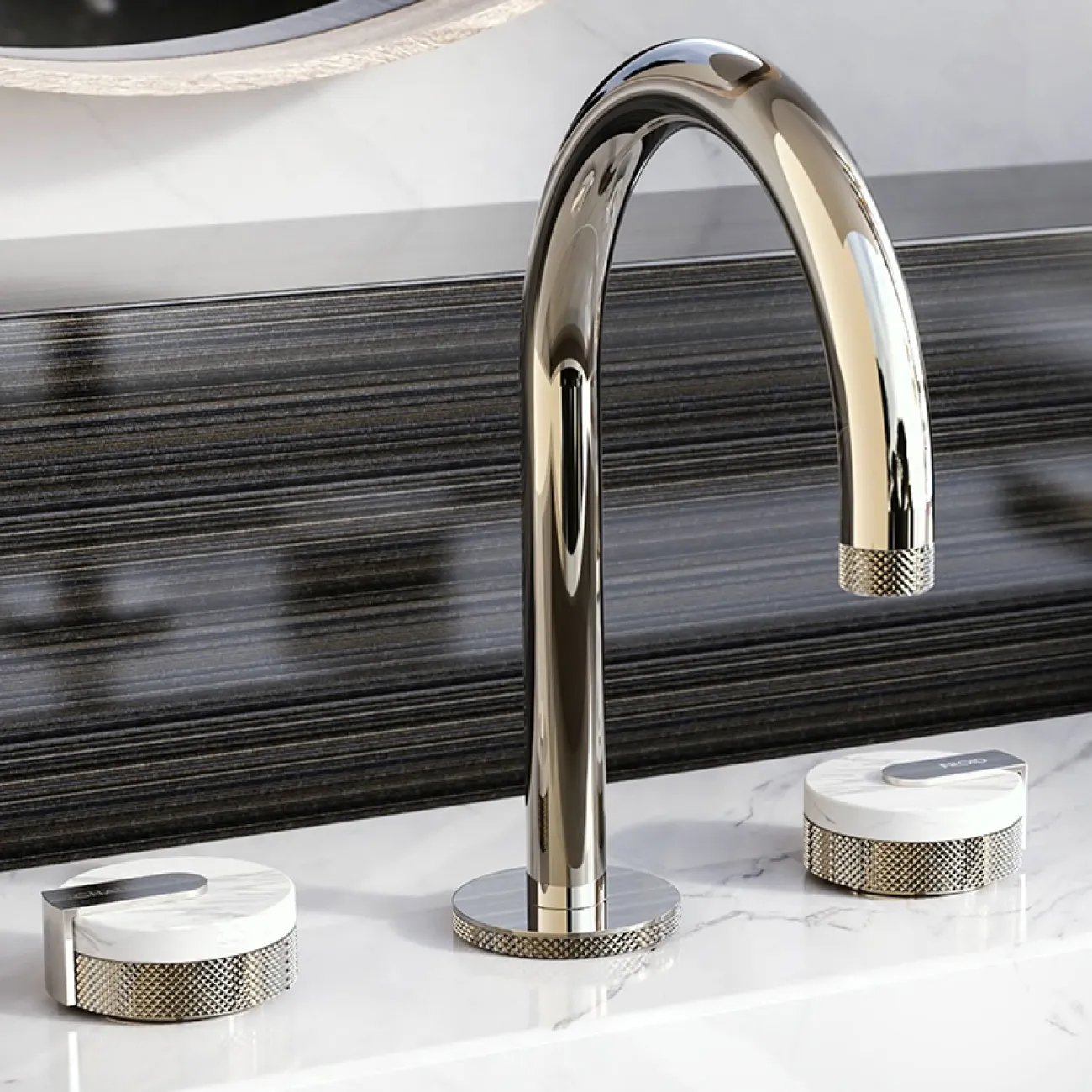 Скрытый латунный смеситель для умывальника в Современном стиле LaLume MB21125-23 Скрытый латунный смеситель для умывальника в Современном стиле LaLume MB21125-23