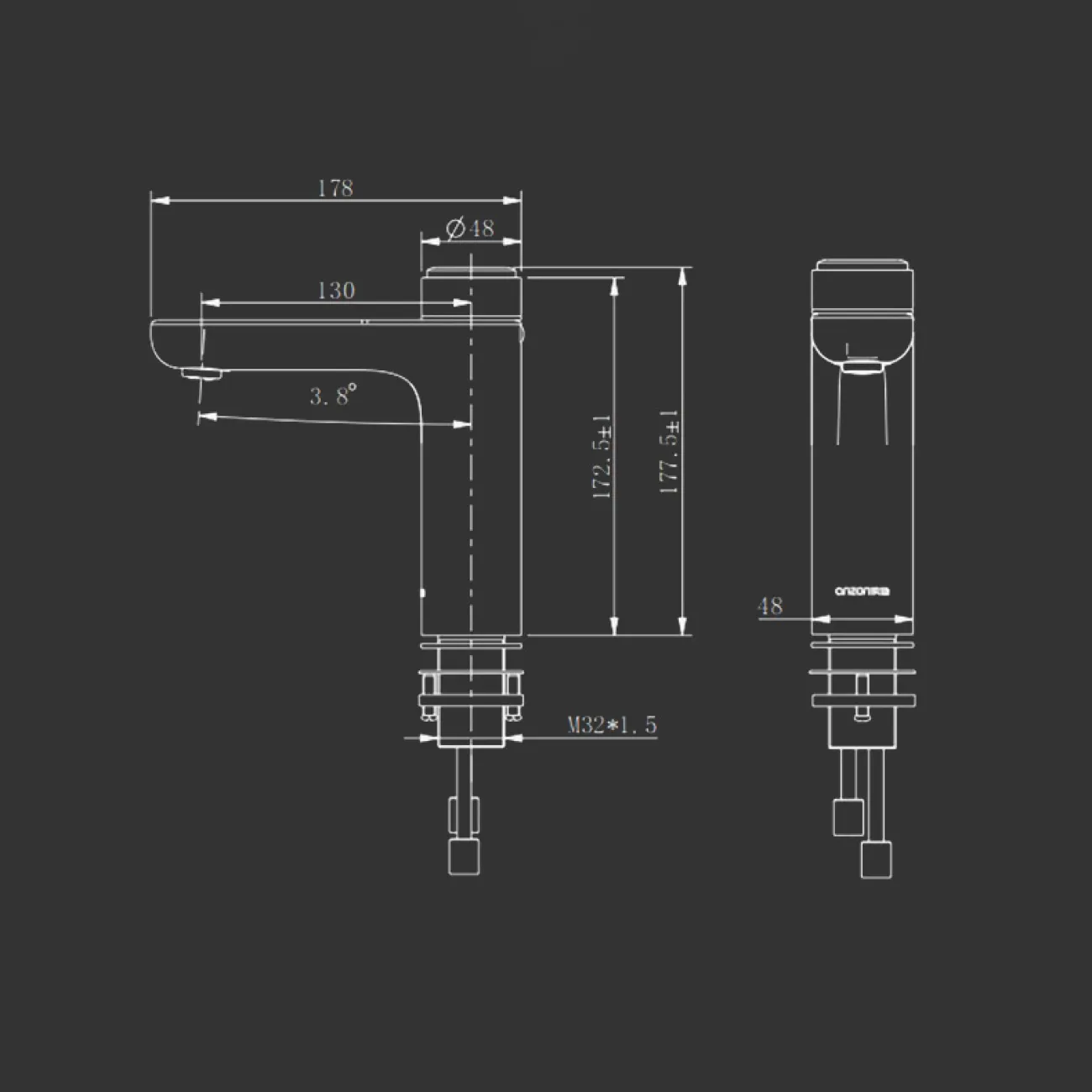 Настольный латунный смарт-смеситель для умывальника в Современном стиле LaLume MB21127-23
