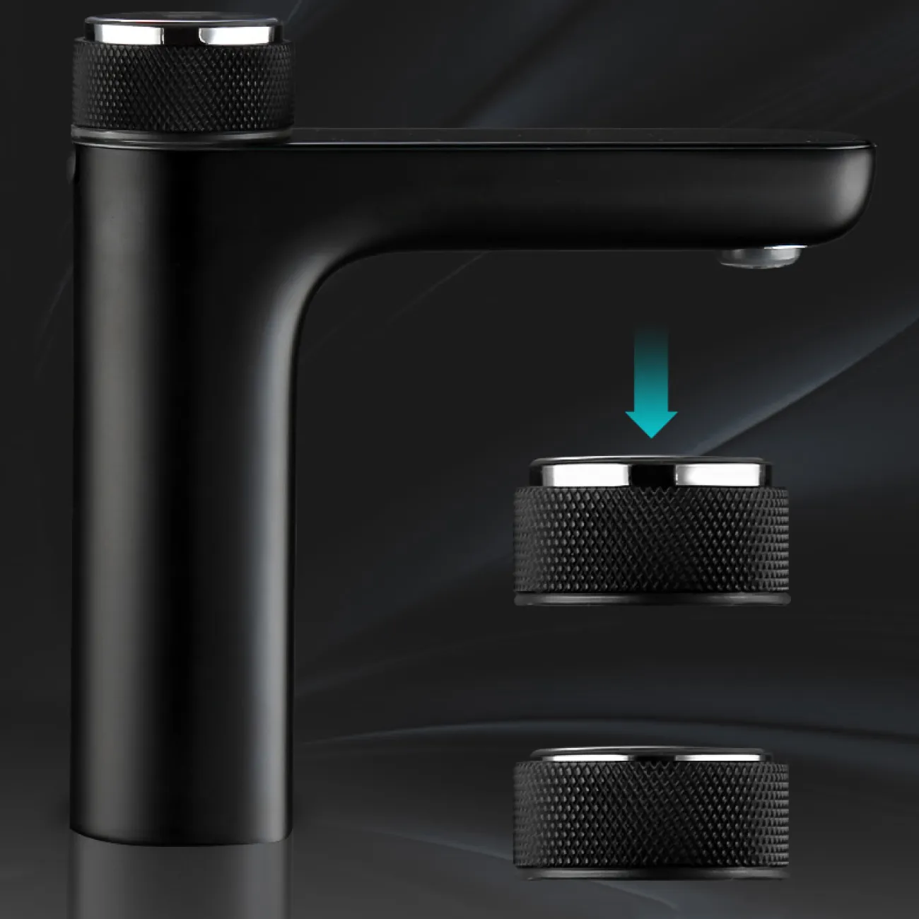 Настольный латунный смарт-смеситель для умывальника в Современном стиле LaLume MB21127-23