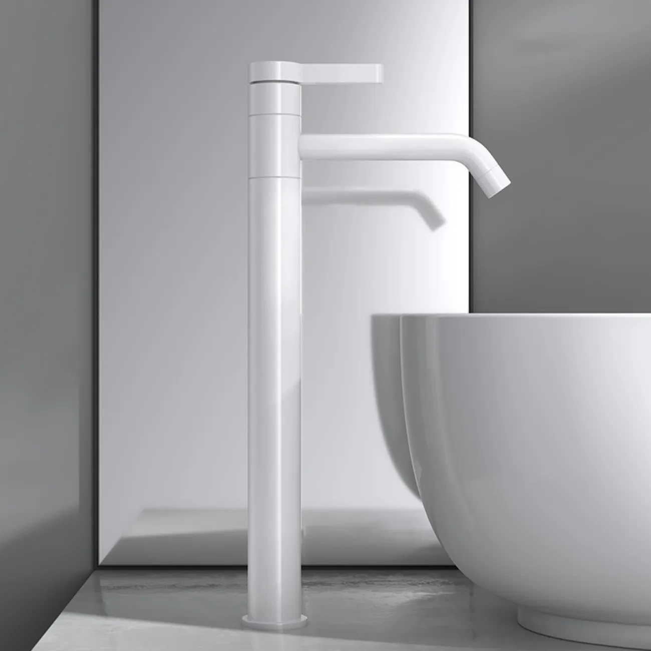 Минималистичный высокий смеситель для умывальника в Современном стиле LaLume MB21128-23 Минималистичный высокий смеситель для умывальника в Современном стиле LaLume MB21128-23