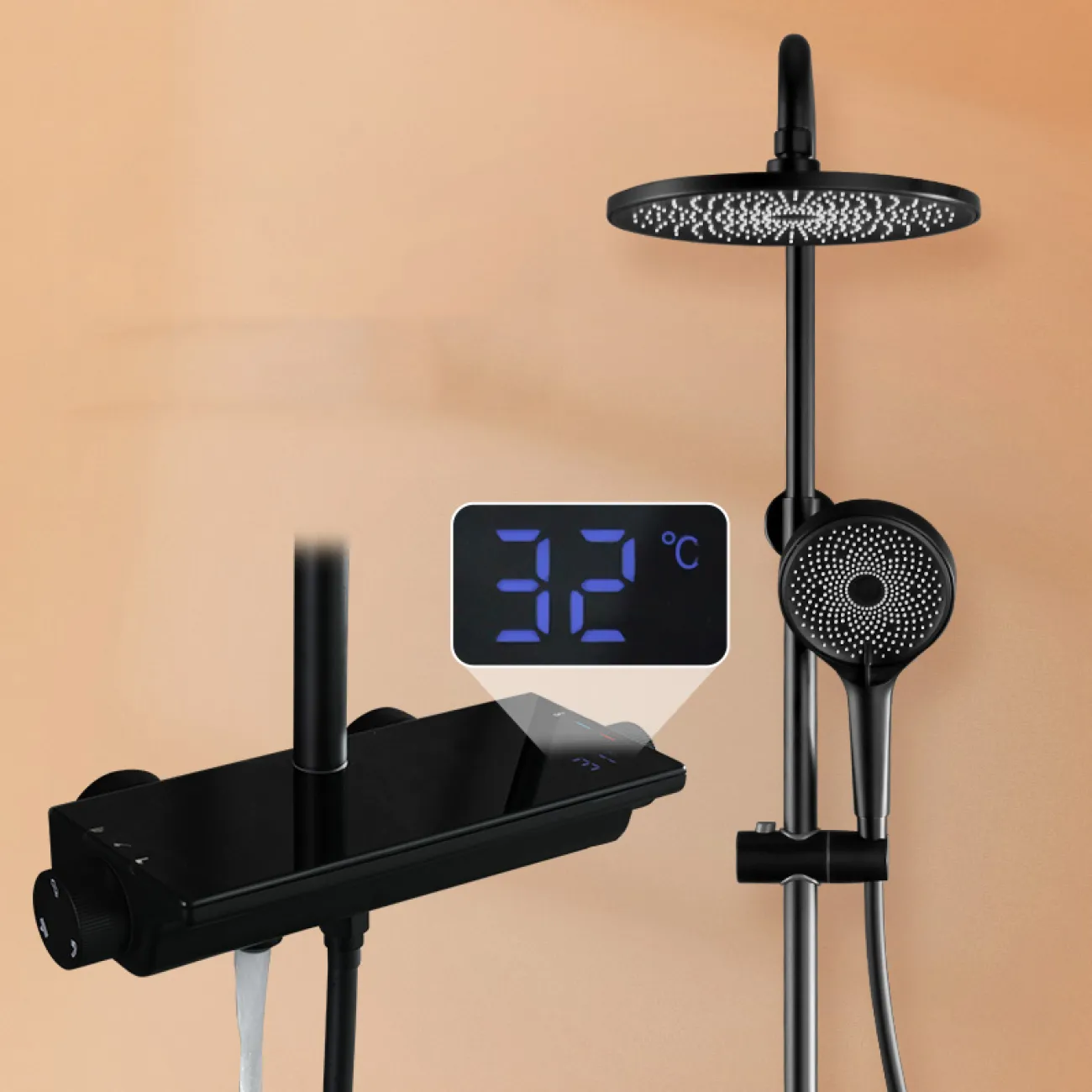 Смарт-смеситель с тропическим душем для ванной в Скандинавском стиле LaLume MB21131-23