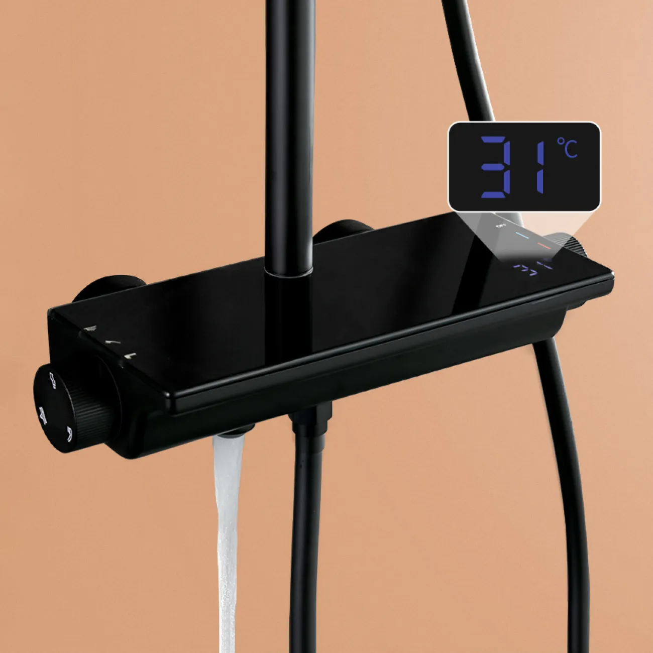 Смарт-смеситель с тропическим душем для ванной в Скандинавском стиле LaLume MB21131-23