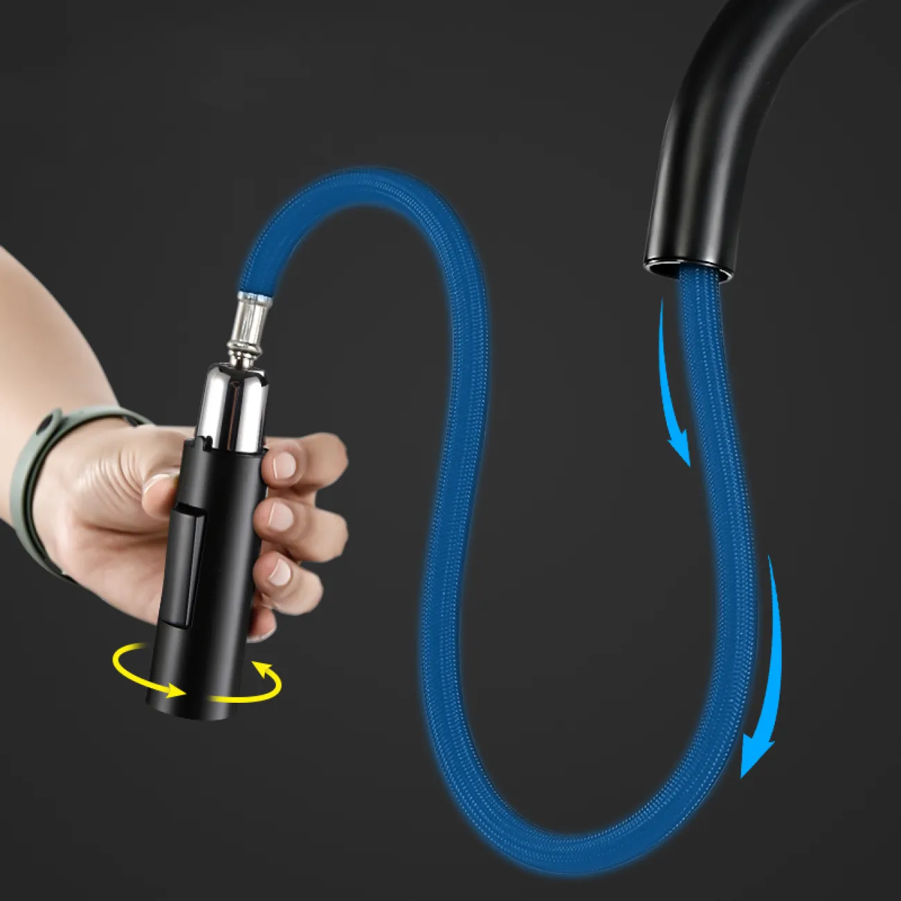 Современный кухонный латунный смарт-смеситель в Хай-тек стиле LaLume MB21134-23 Современный кухонный латунный смарт-смеситель в Хай-тек стиле LaLume MB21134-23