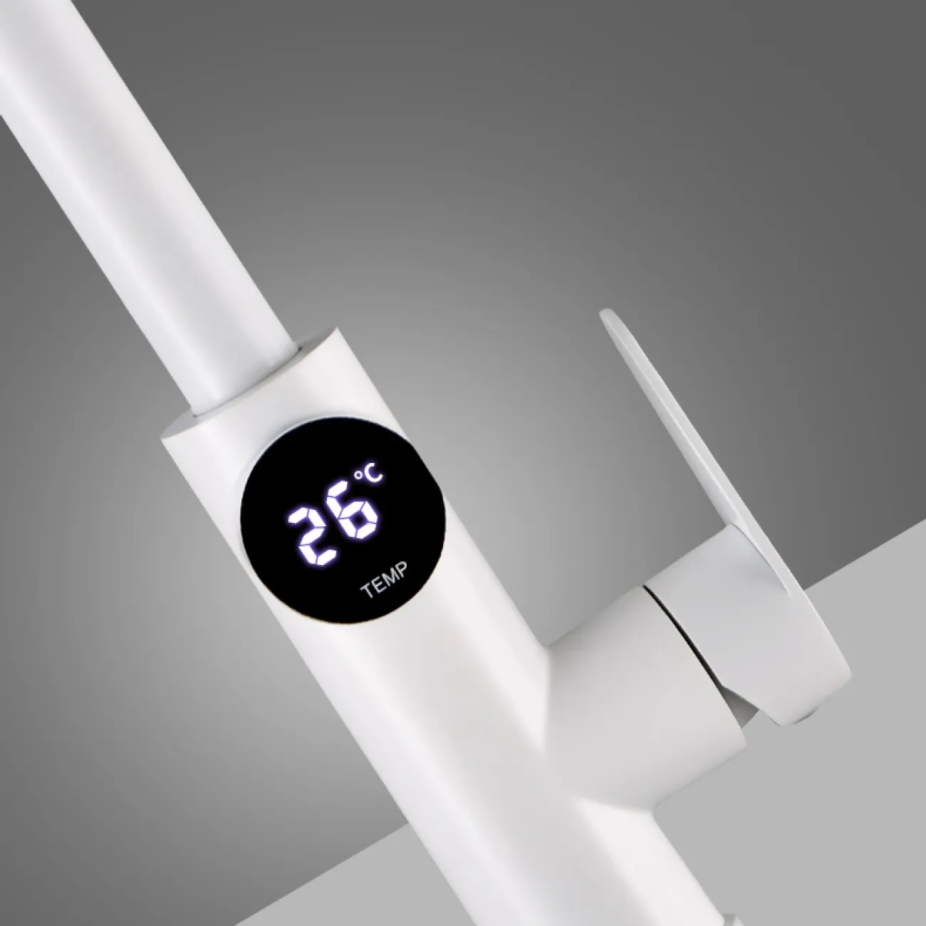 Минималистичный кухонный латунный смарт-смеситель в Хай-тек стиле LaLume MB21135-23