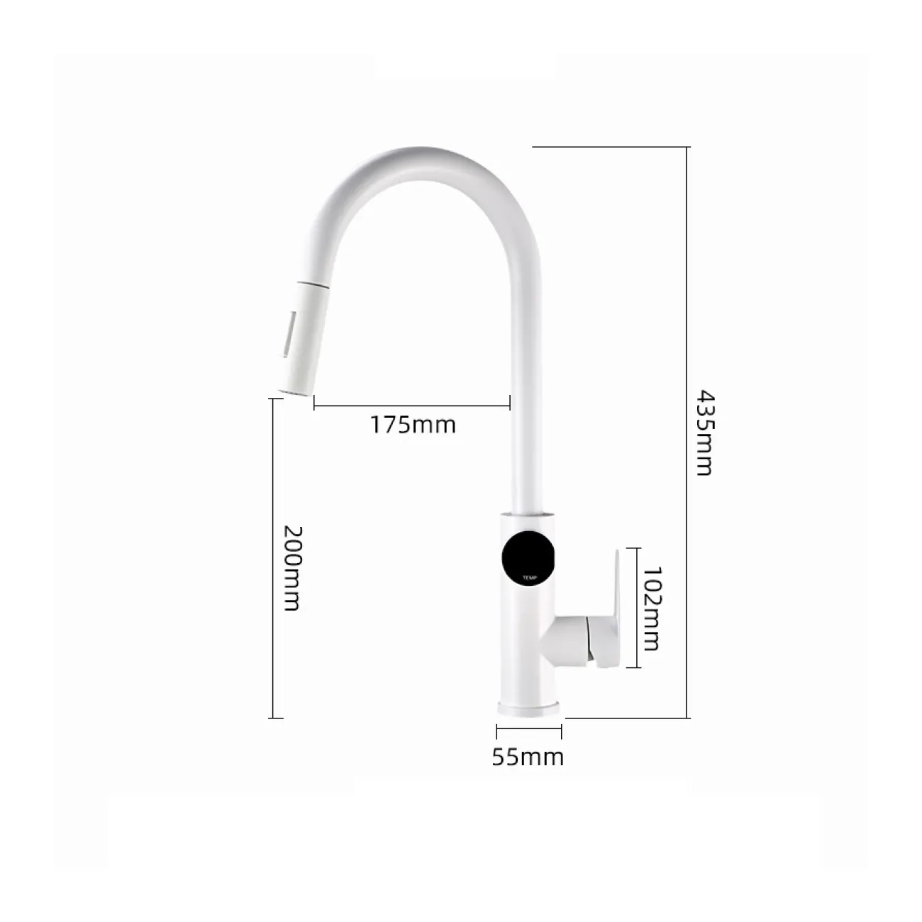 Минималистичный кухонный латунный смарт-смеситель в Хай-тек стиле LaLume MB21135-23
