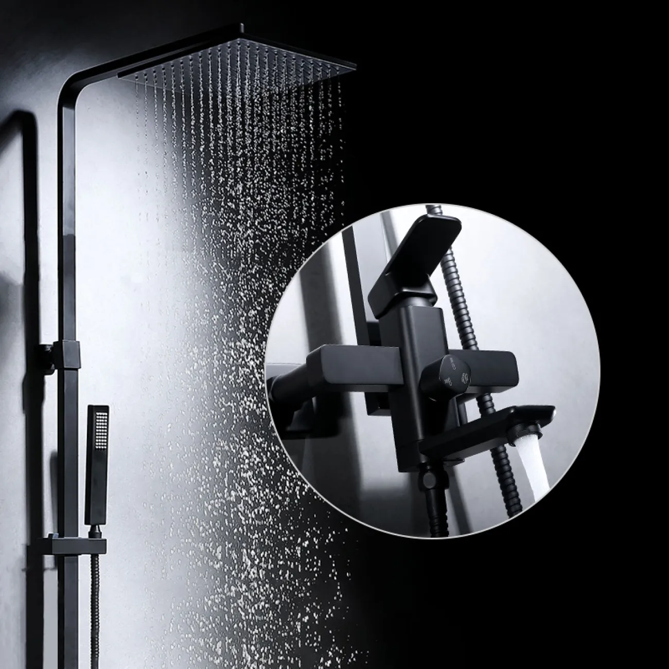 Классический смеситель с тропическим душем для ванной в Скандинавском стиле LaLume MB21136-23