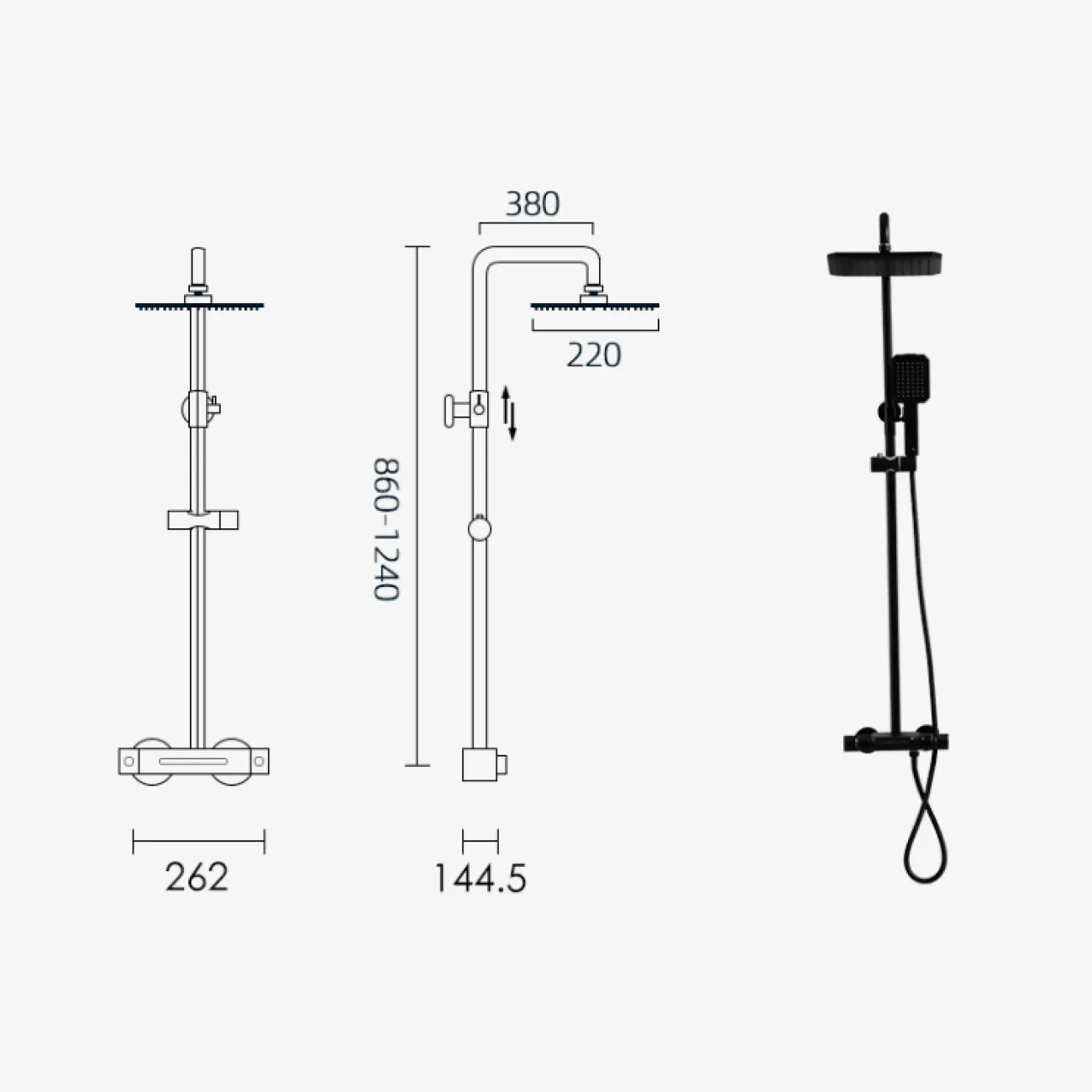 Изящный латунный смеситель с тропическим душем для ванной в Скандинавском стиле LaLume MB21138-23