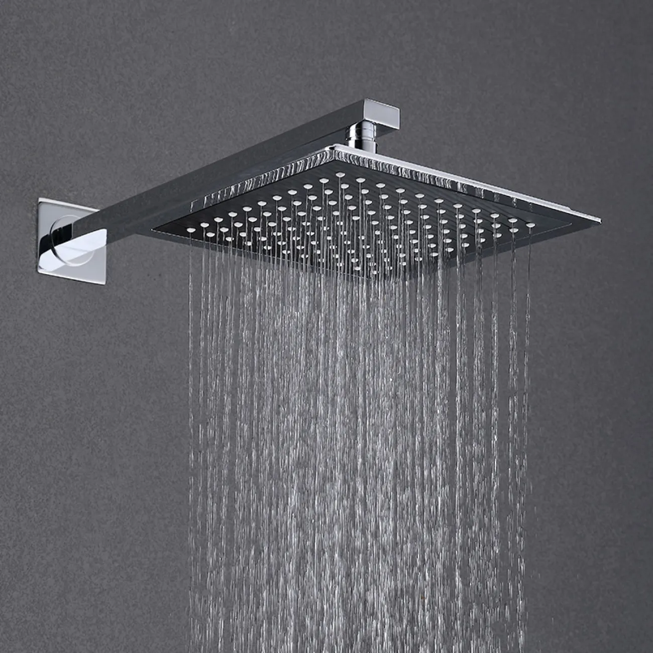 Скрытый латунный смеситель с тропическим душем для ванной в Скандинавском стиле LaLume MB21139-23 Скрытый латунный смеситель с тропическим душем для ванной в Скандинавском стиле LaLume MB21139-23