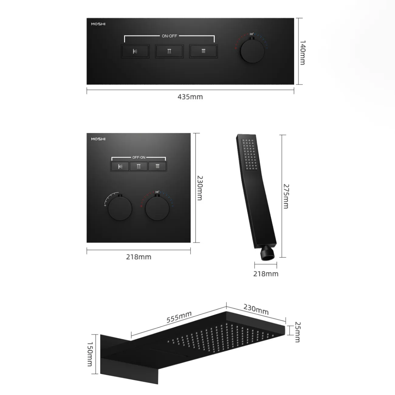 Скрытый латунный тропический душ в Скандинавском стиле LaLume MB21145-23