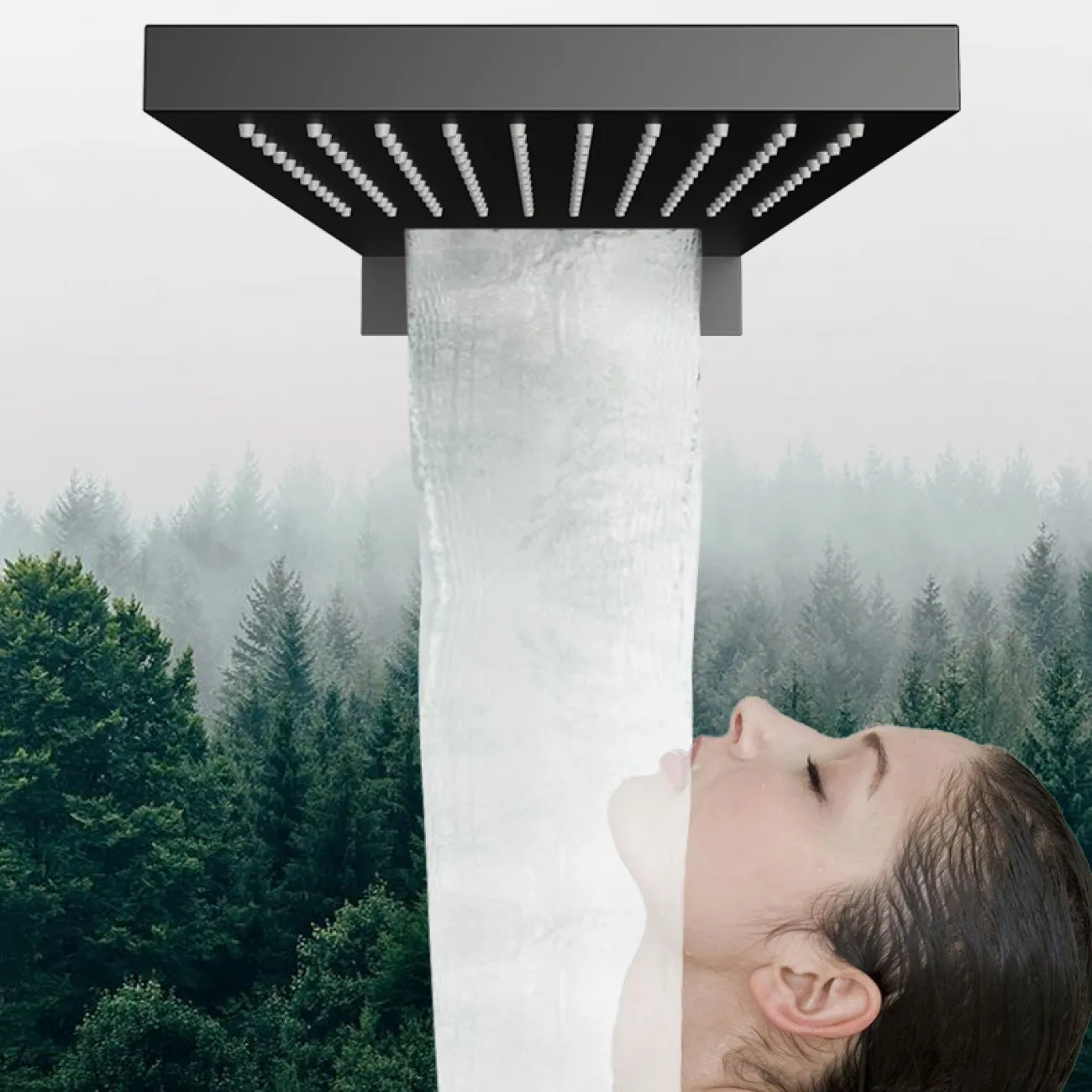 Скрытый латунный тропический душ в Скандинавском стиле LaLume MB21145-23