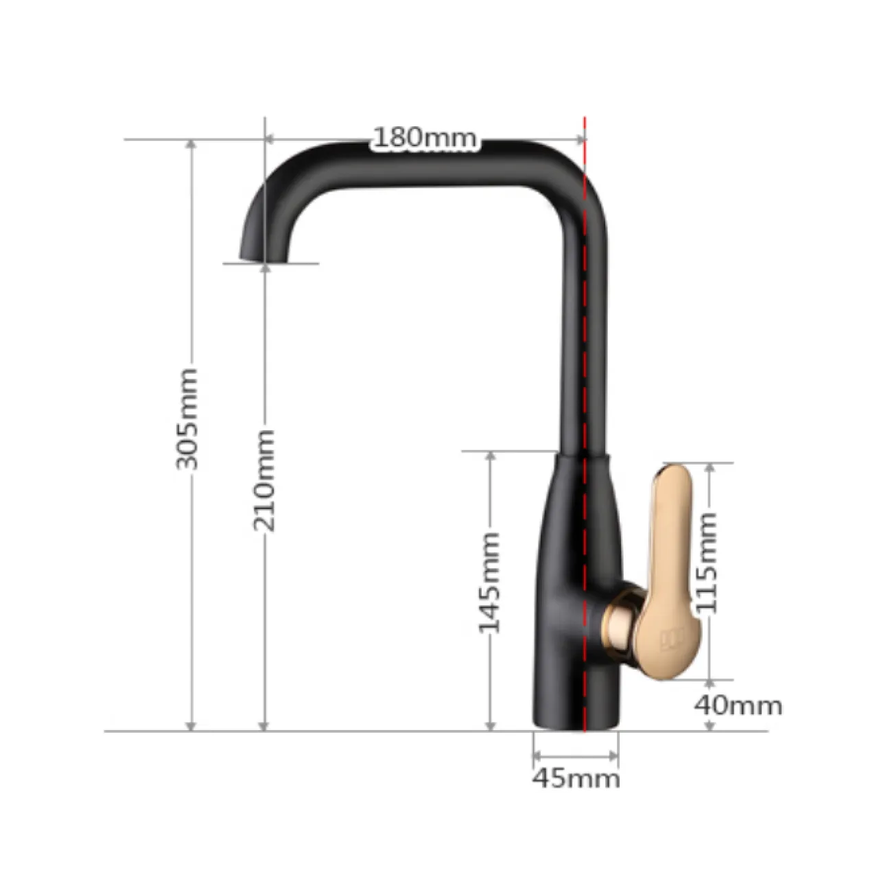Минималистичный латунный смеситель для кухни в Современном стиле LaLume MB21149-23