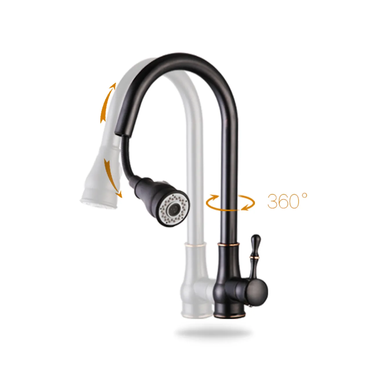 Креативный латунный смеситель для кухни в Современном стиле LaLume MB21151-23