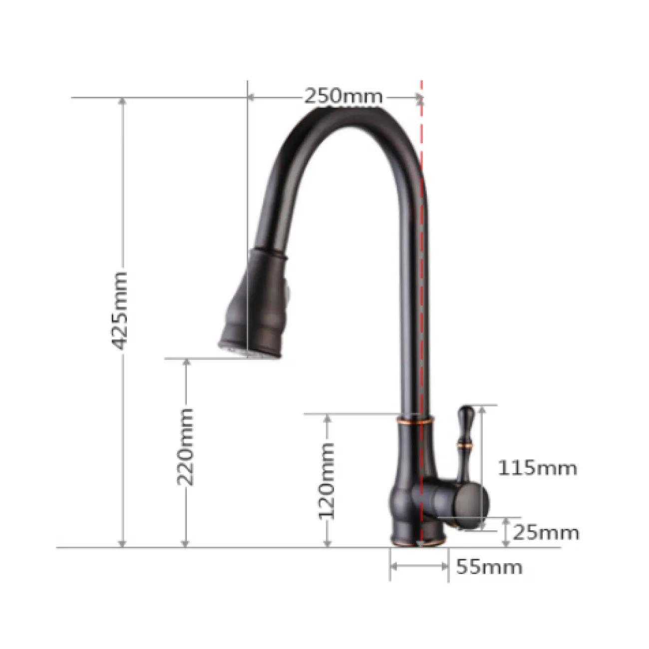 Креативный латунный смеситель для кухни в Современном стиле LaLume MB21151-23
