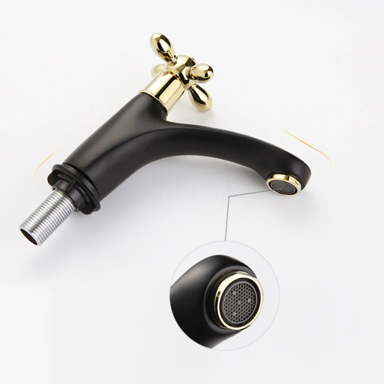 Креативный латунный смеситель для умывальника в Современном стиле LaLume MB21153-23 Креативный латунный смеситель для умывальника в Современном стиле LaLume MB21153-23