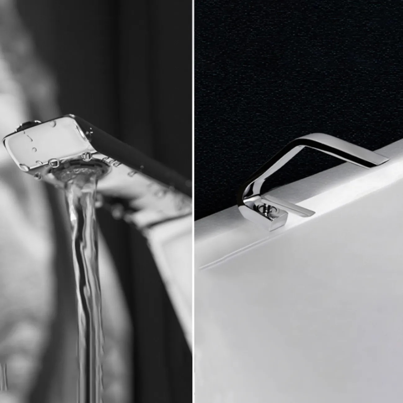 Изящный латунный смеситель для умывальника в Хай-тек стиле LaLume MB21154-23