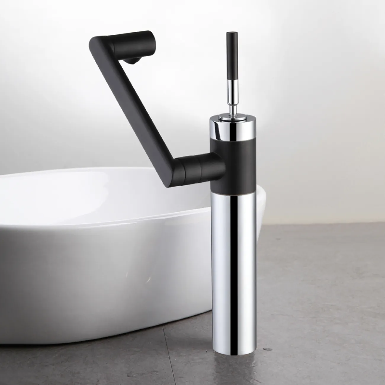 Изысканный латунный смеситель для умывальника в Хай-тек стиле LaLume MB21155-23