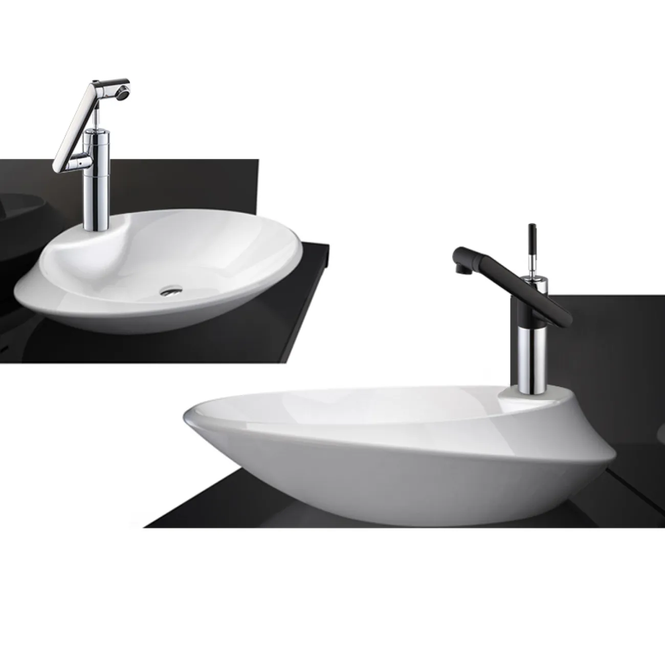 Изысканный латунный смеситель для умывальника в Хай-тек стиле LaLume MB21155-23