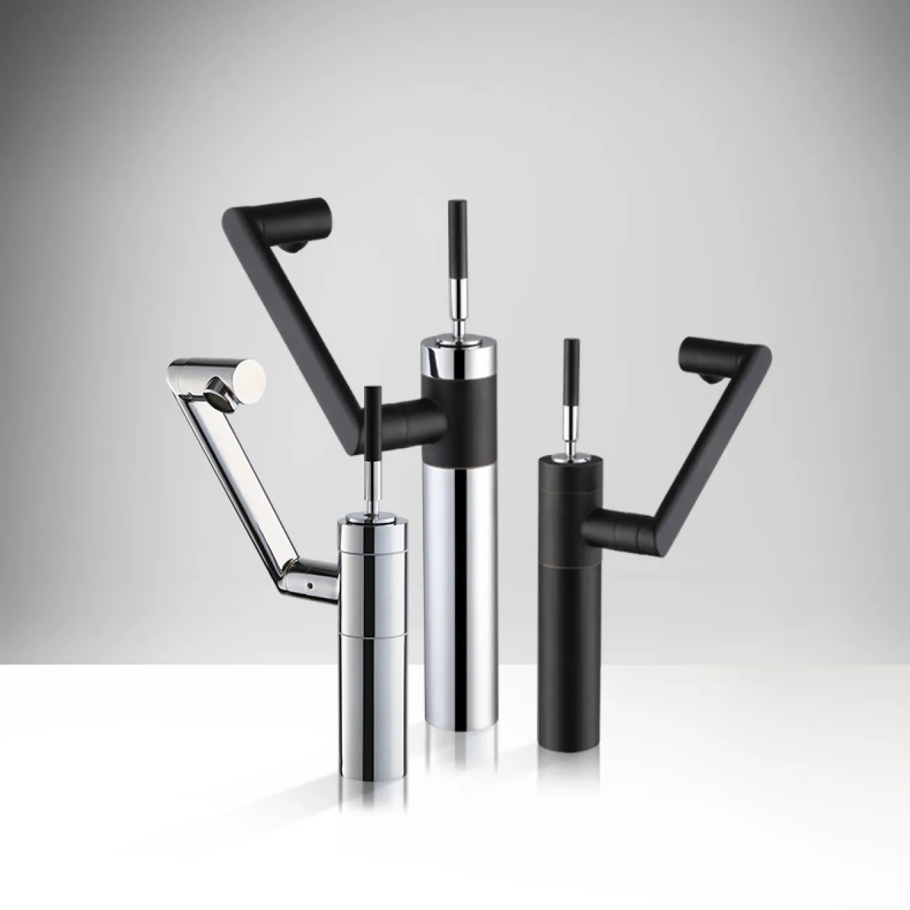 Изысканный латунный смеситель для умывальника в Хай-тек стиле LaLume MB21155-23