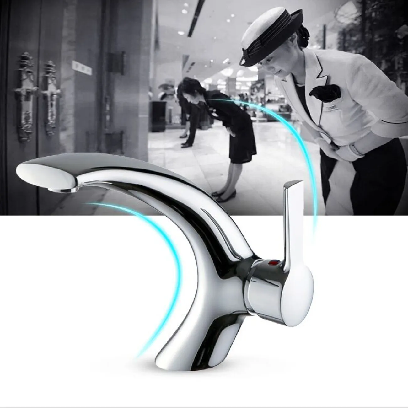 Минималистичный латунный смеситель для умывальника в Современном стиле LaLume MB21156-23 Минималистичный латунный смеситель для умывальника в Современном стиле LaLume MB21156-23