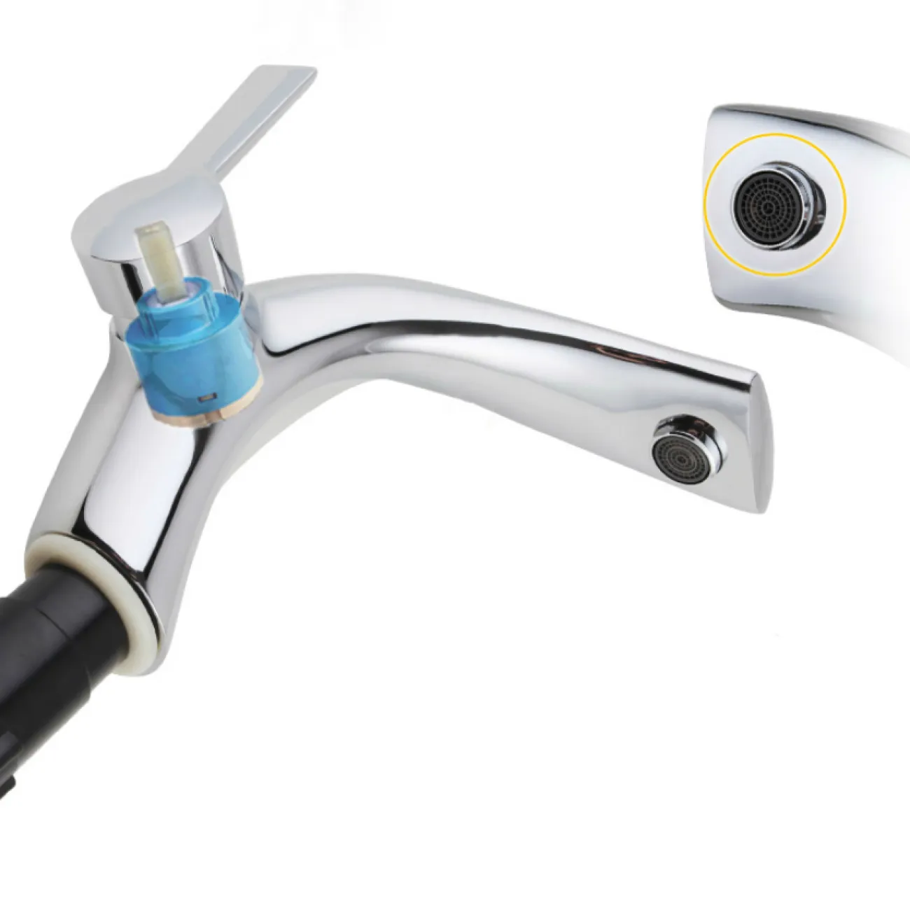 Минималистичный латунный смеситель для умывальника в Современном стиле LaLume MB21156-23 Минималистичный латунный смеситель для умывальника в Современном стиле LaLume MB21156-23