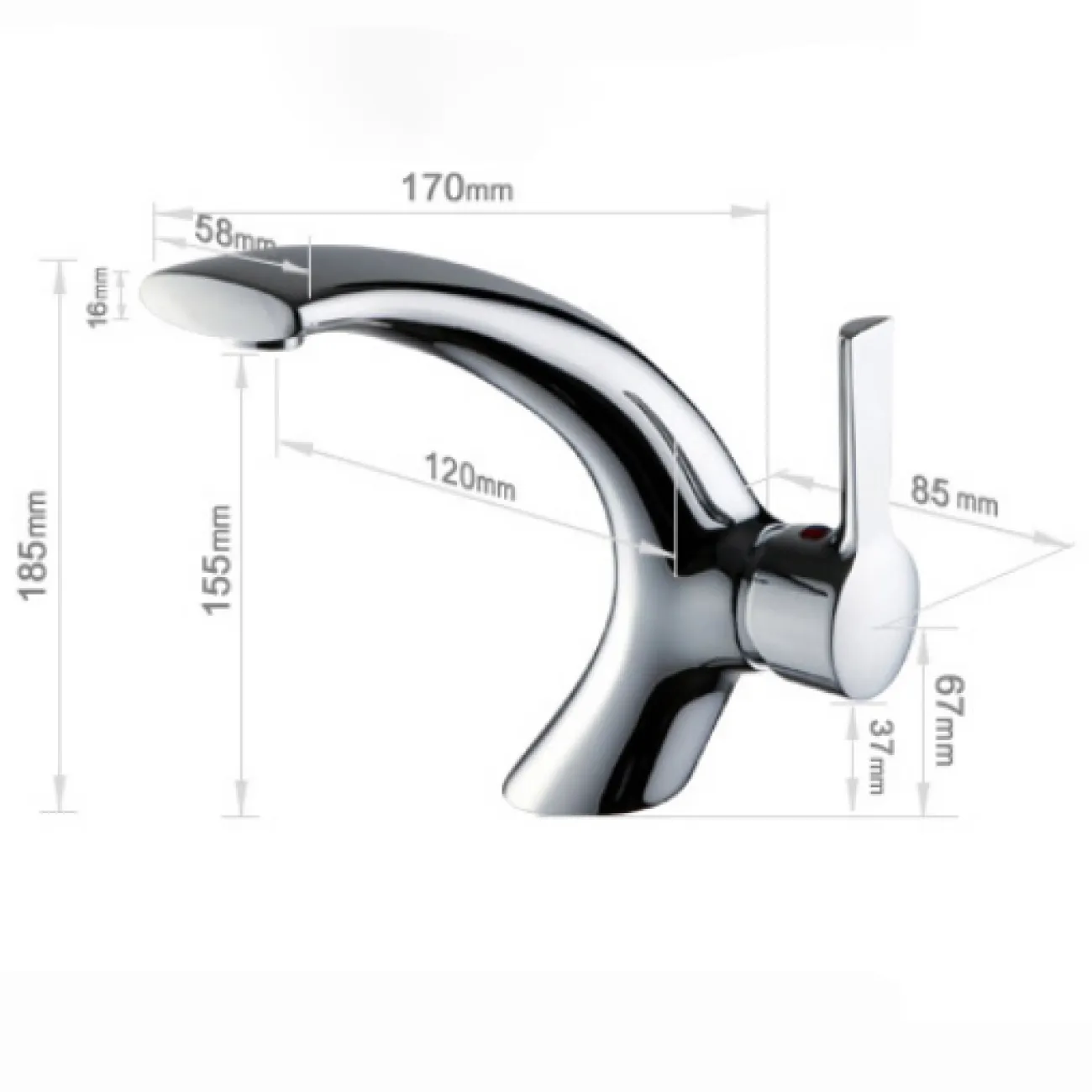 Минималистичный латунный смеситель для умывальника в Современном стиле LaLume MB21156-23 Минималистичный латунный смеситель для умывальника в Современном стиле LaLume MB21156-23