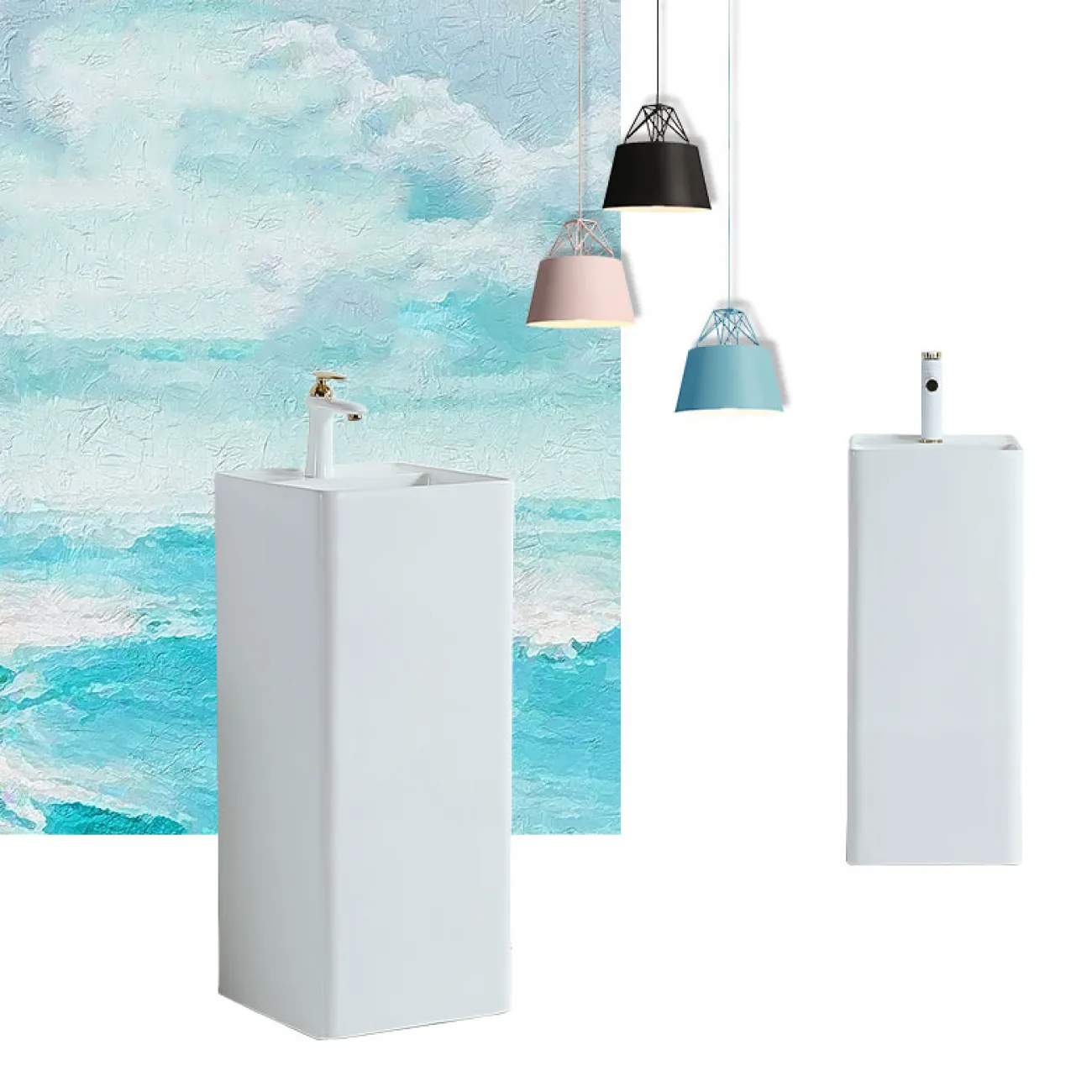 Минималистичный напольный умывальник для ванной комнаты в Современном стиле LaLume MB21157-23