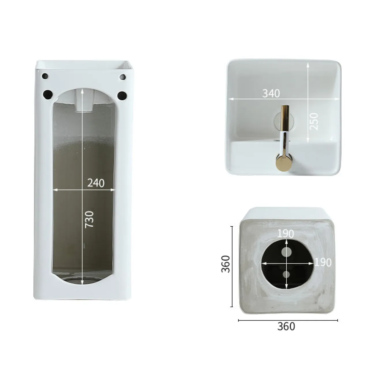 Минималистичный напольный умывальник для ванной комнаты в Современном стиле LaLume MB21157-23