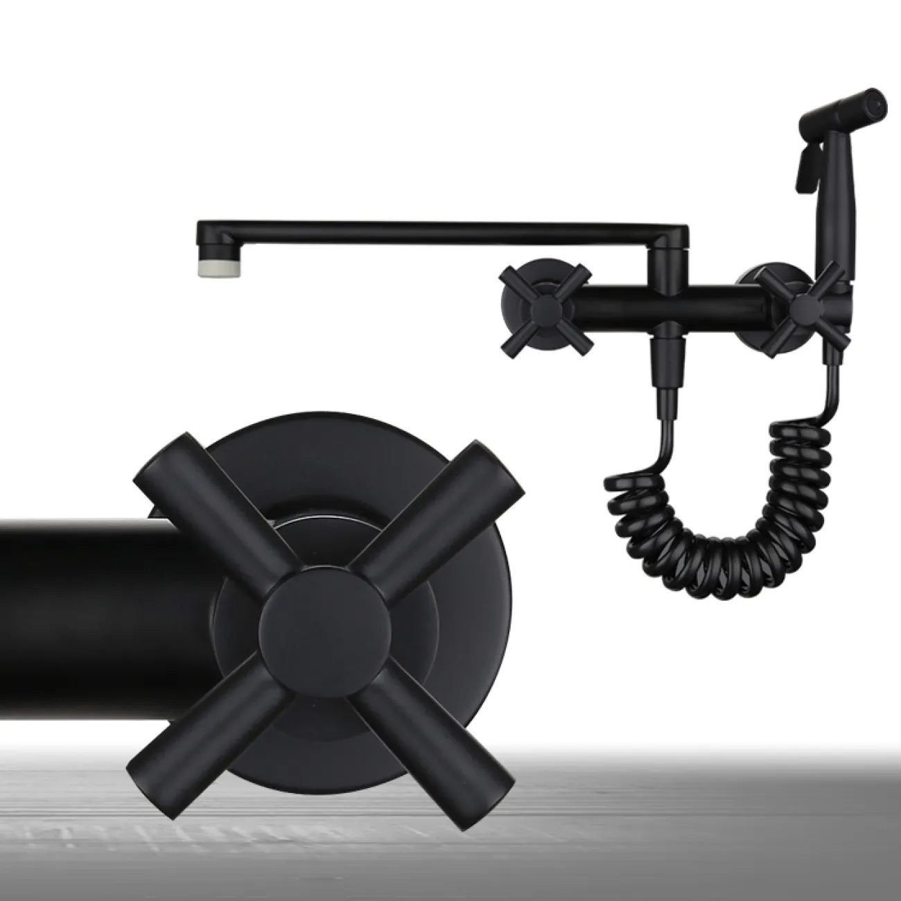 Минималистичный латунный смеситель с душем для ванной в Современном стиле LaLume MB21158-23