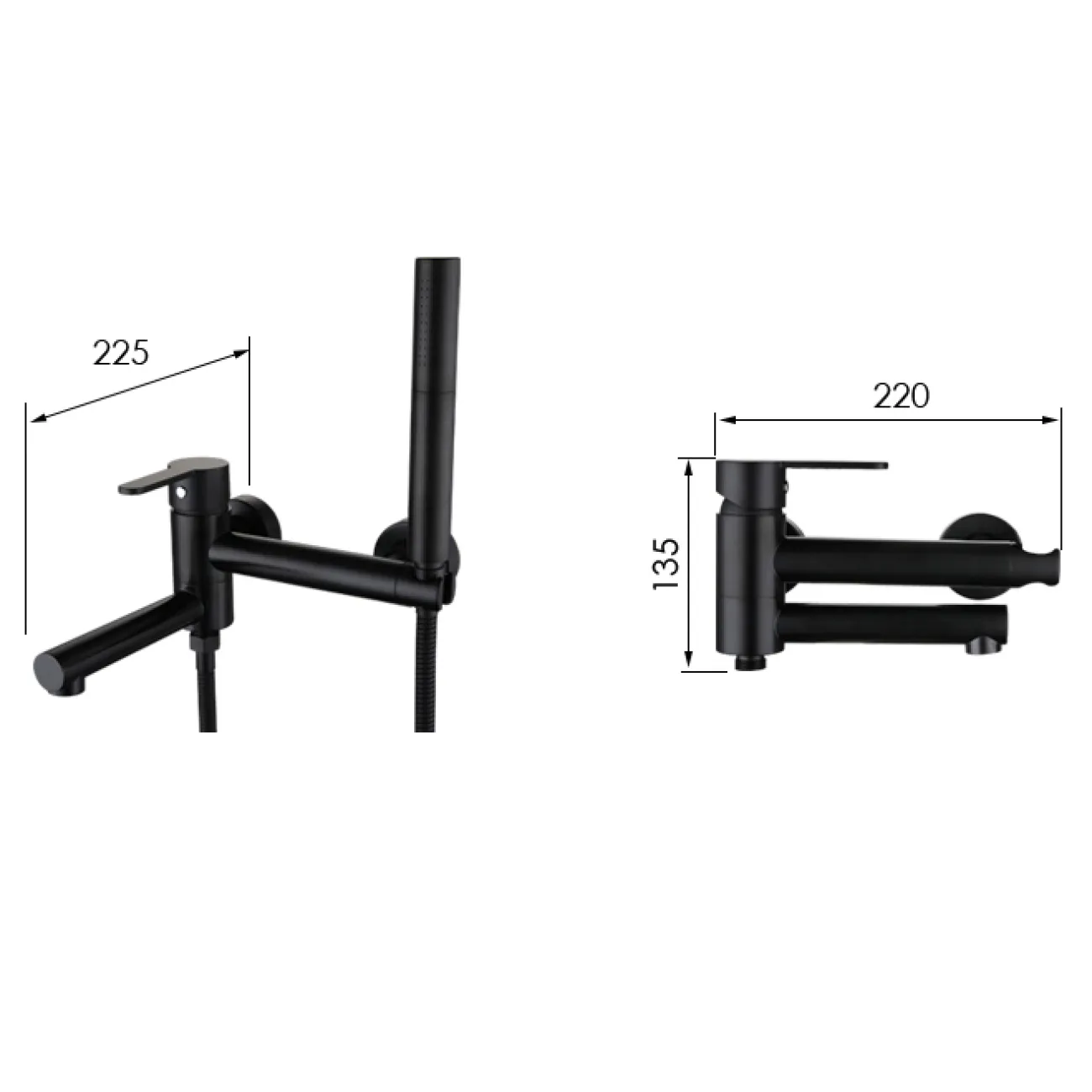 Креативный латунный смеситель с душем для ванной в Современном стиле LaLume MB21160-23